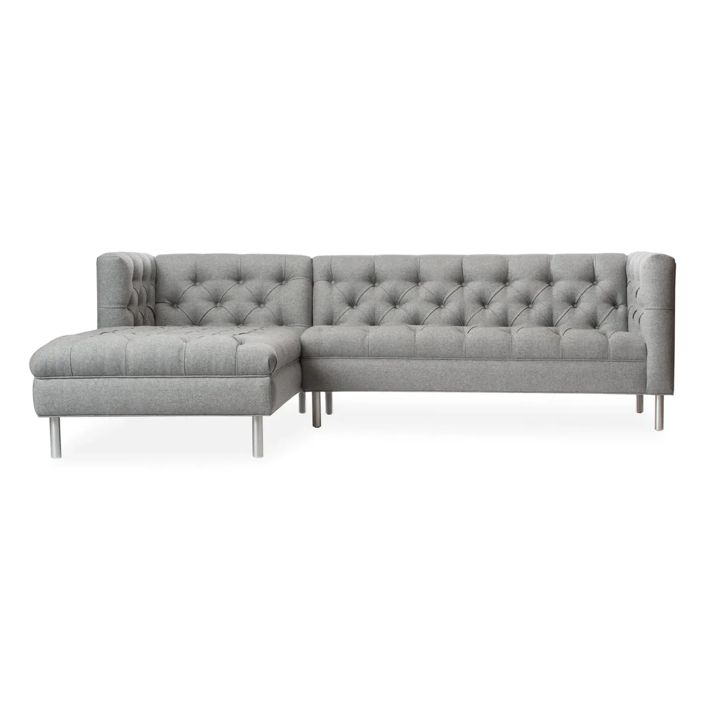 Deep Chaise Sectional Right Arm - Charcoal Tweed image