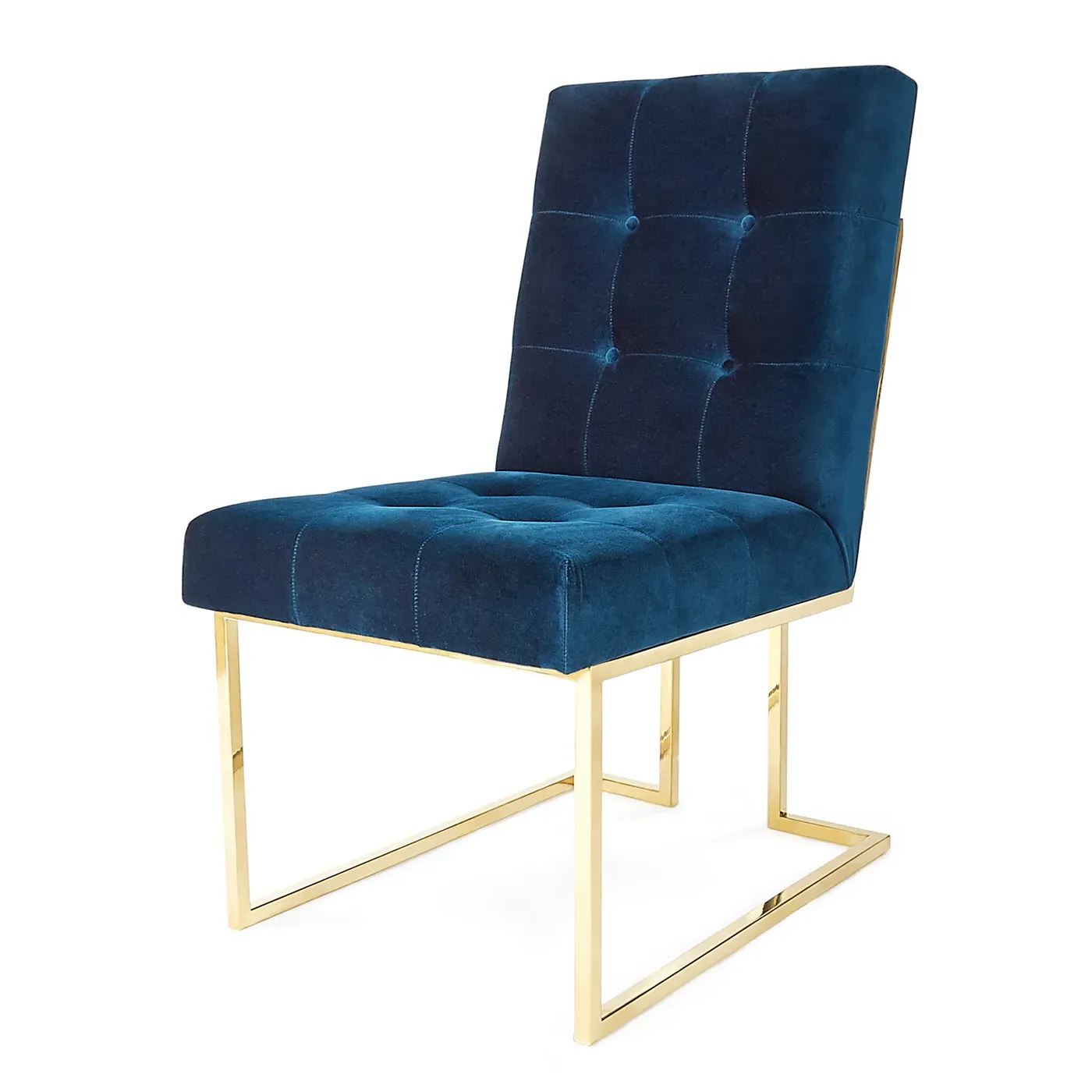 Dining Chair with Button Tufting - Navy, Velvet image
