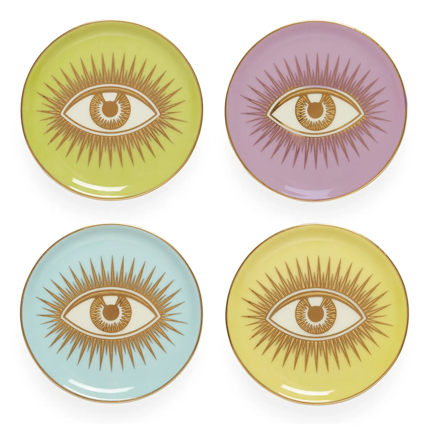 Eye Design Coasters - Gold, Porcelain image