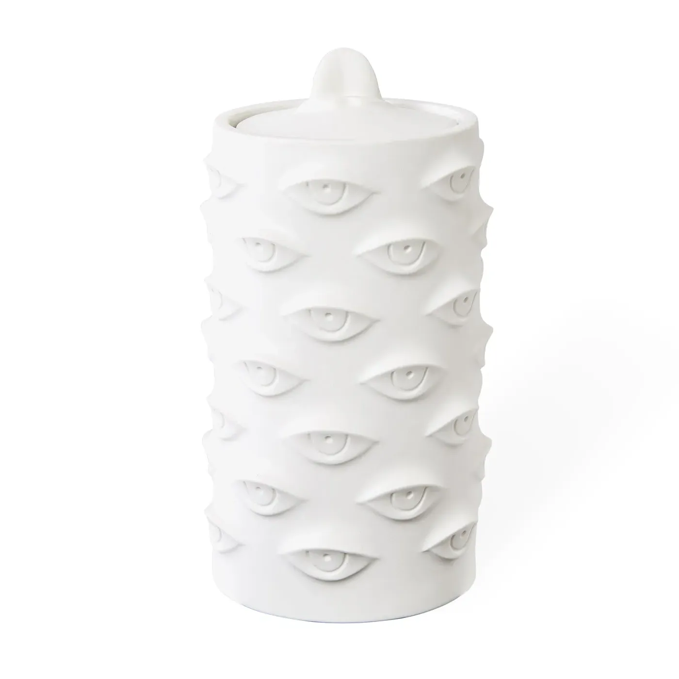 Eyes Cookie Jar with Lid - White, Porcelain image