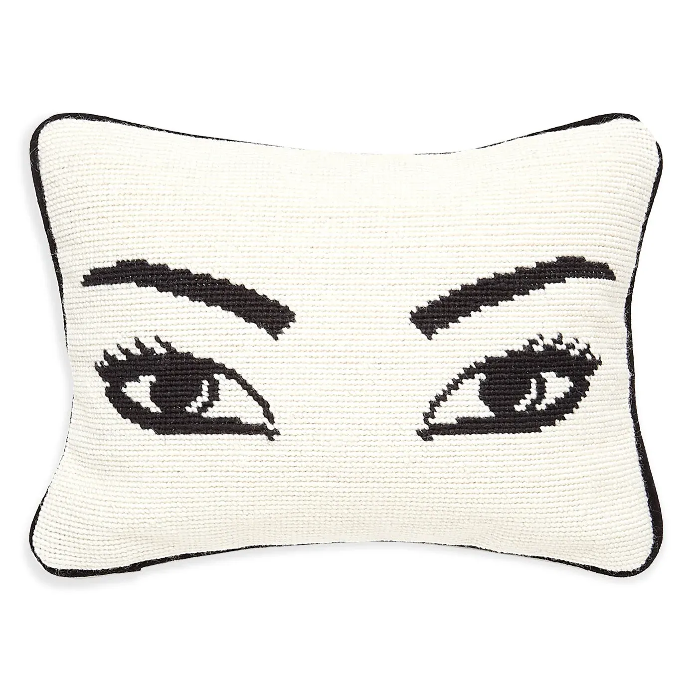 Eyes Needlepoint Throw Cushion - Velvet image