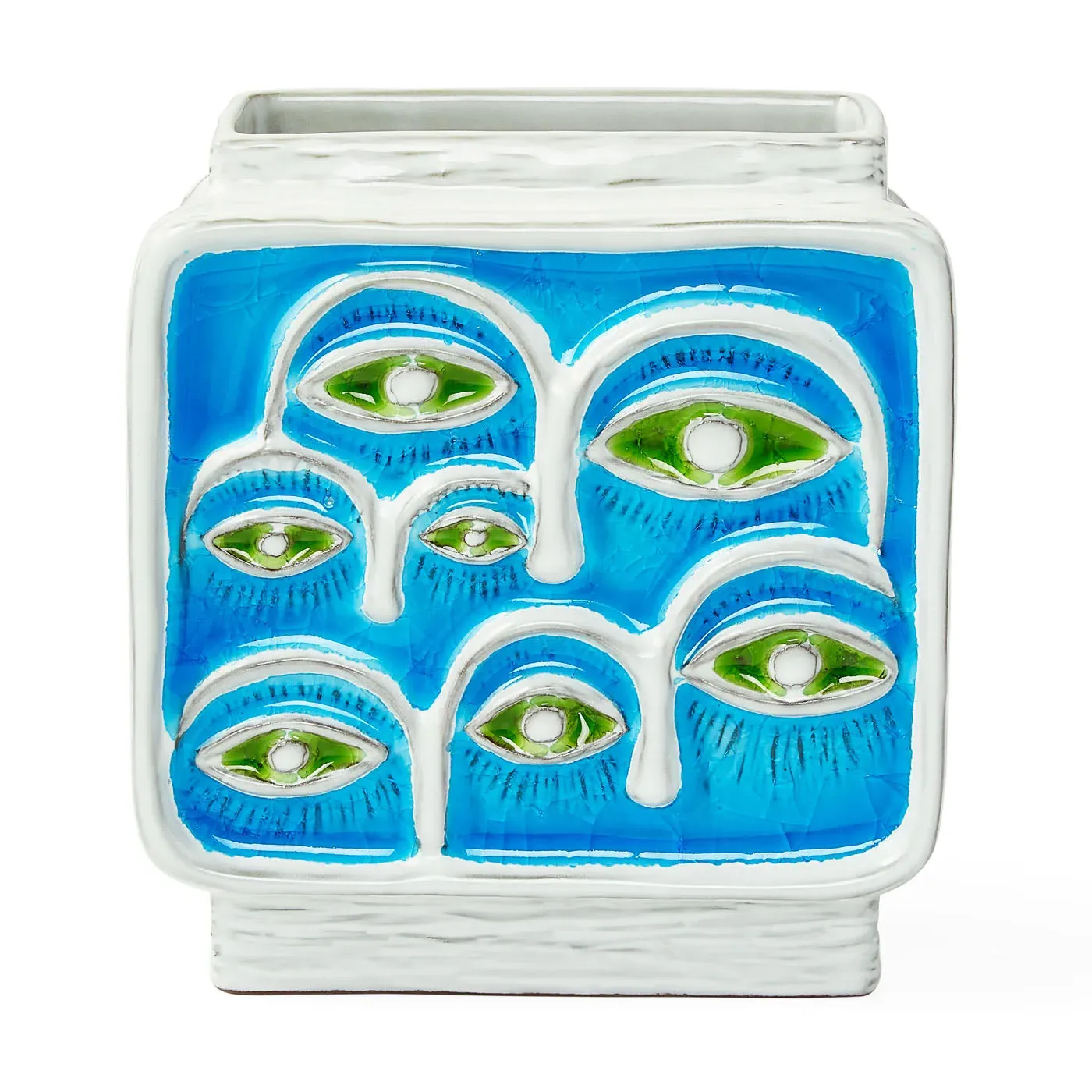 Eyes Vase with Crackled Finish - Stoneware image