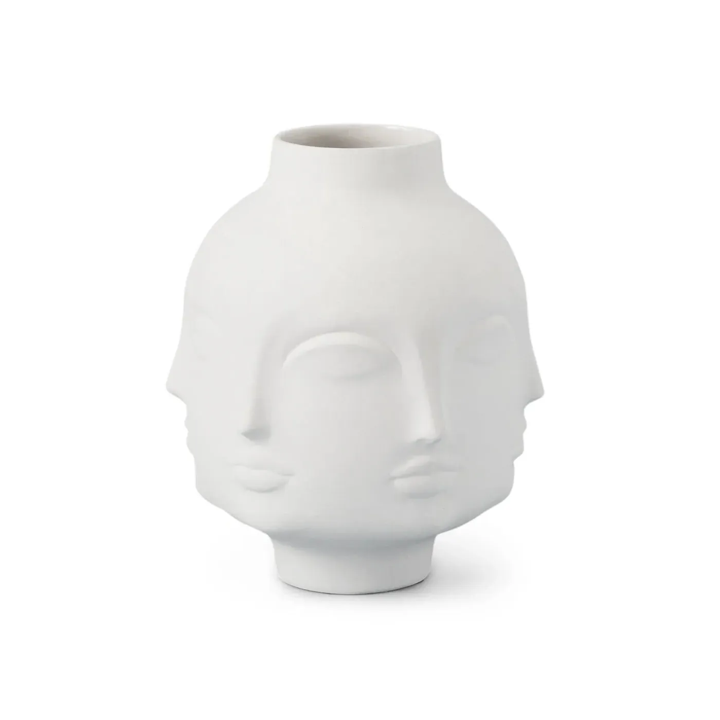 Face Vase with Relief Detail - White, Porcelain image