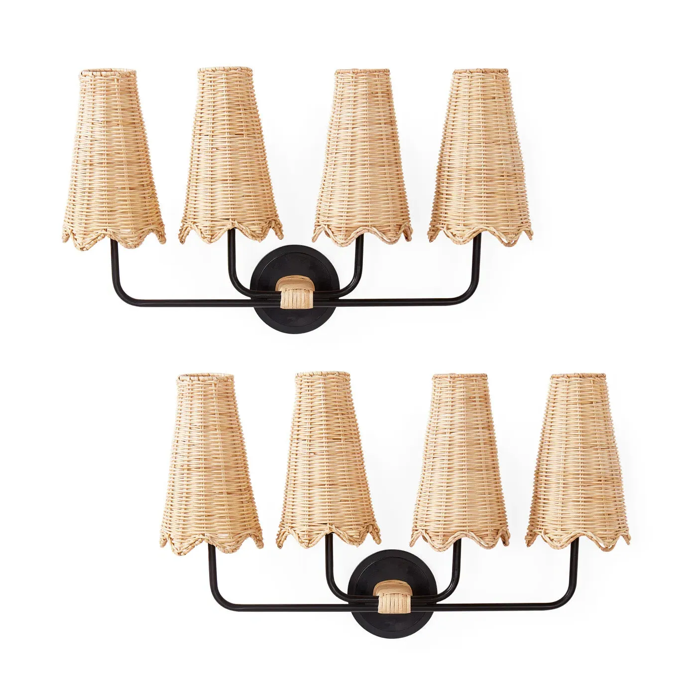 Four-Arm Wall Sconce Bundle - Black, Steel image