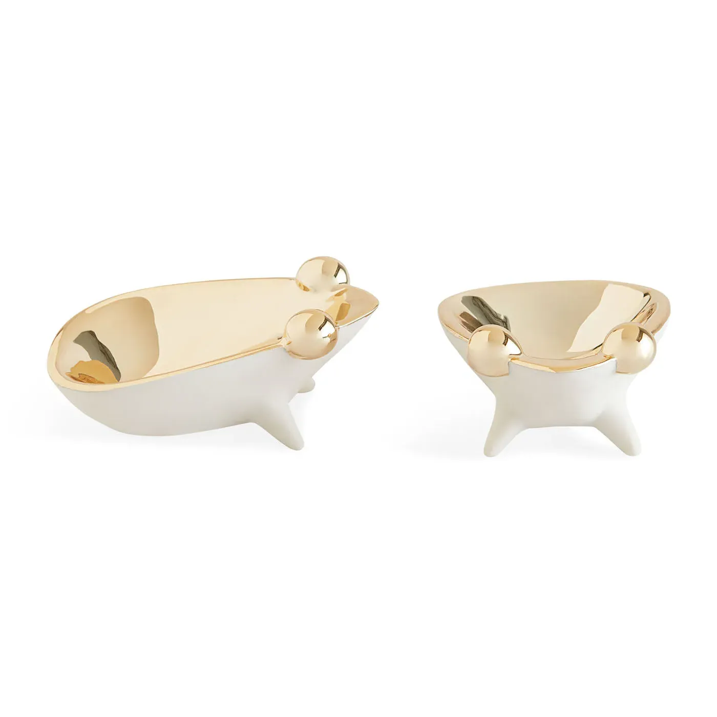 Frog Salt & Pepper Cellars - Gold, Porcelain image