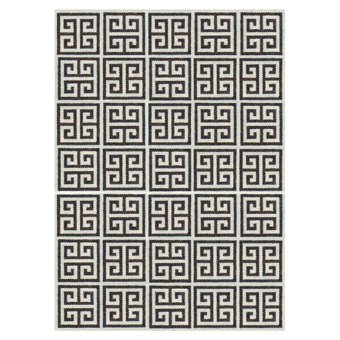 Greek Key Flatweave Rug - Neutral, Wool image