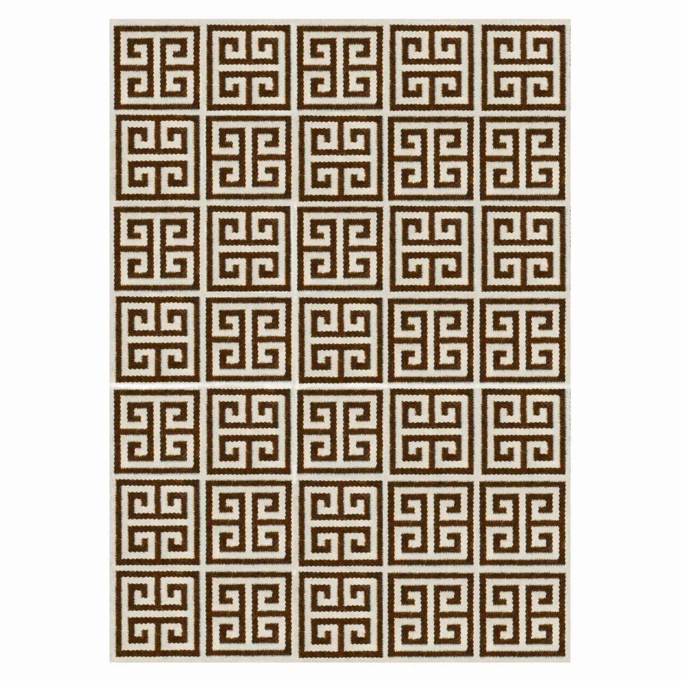 Greek Key Flatweave Rug - Neutral, Wool
