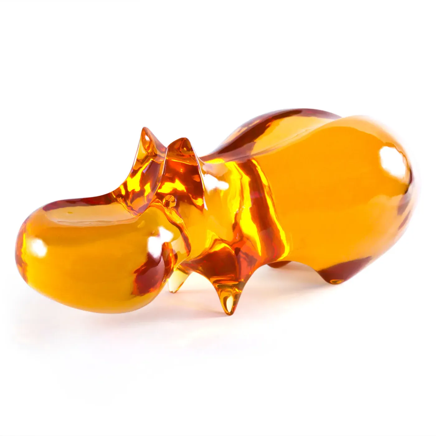 Hippo Sculpture Decorative Object - Orange, Acrylic image