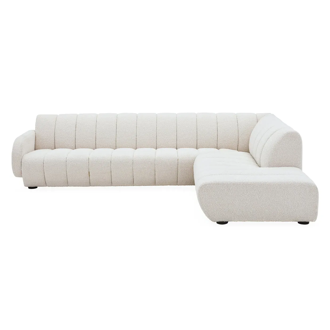 L-Shaped Sectional Sofa with Channeled Cushions