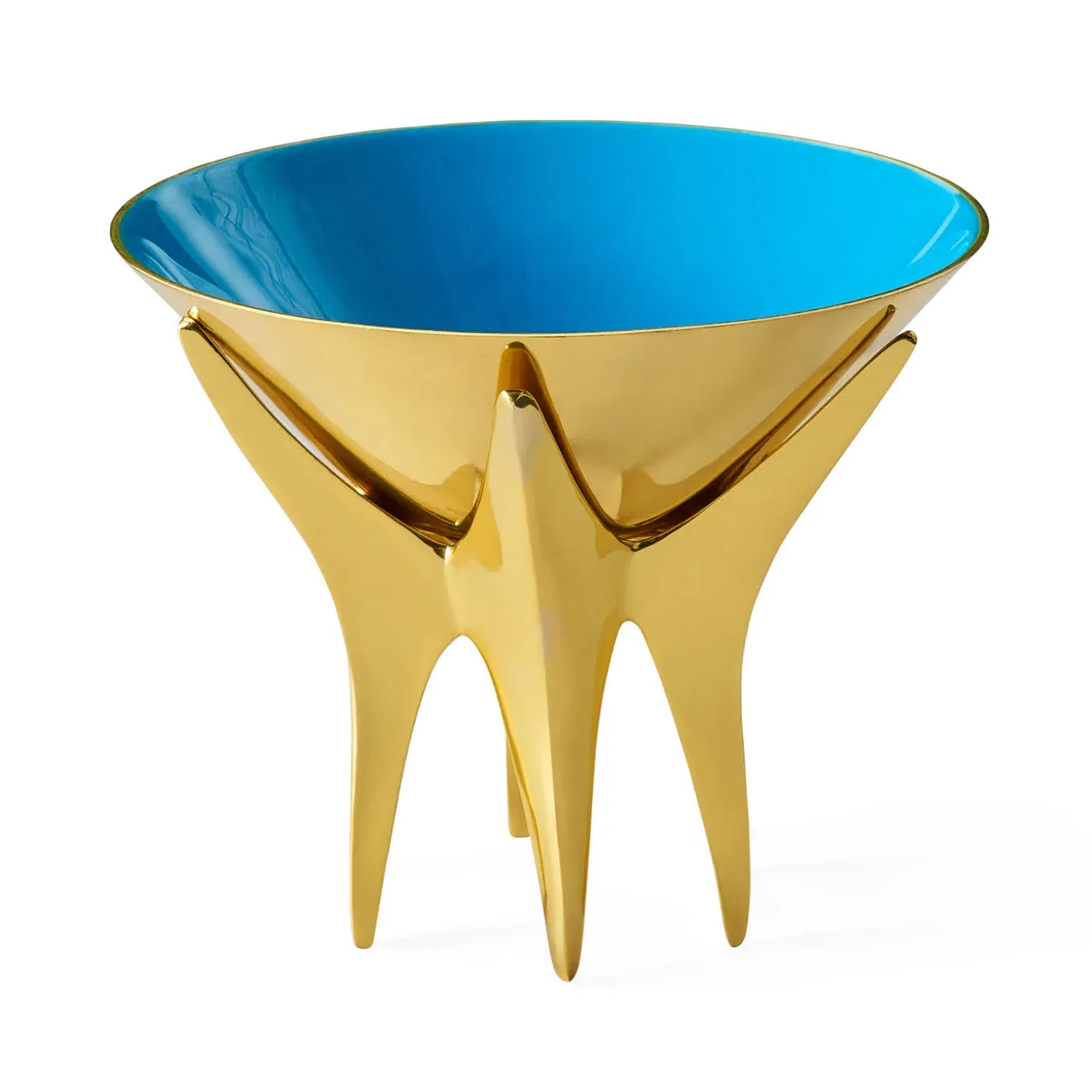 Large Decorative Bowl - Blue, Brass image