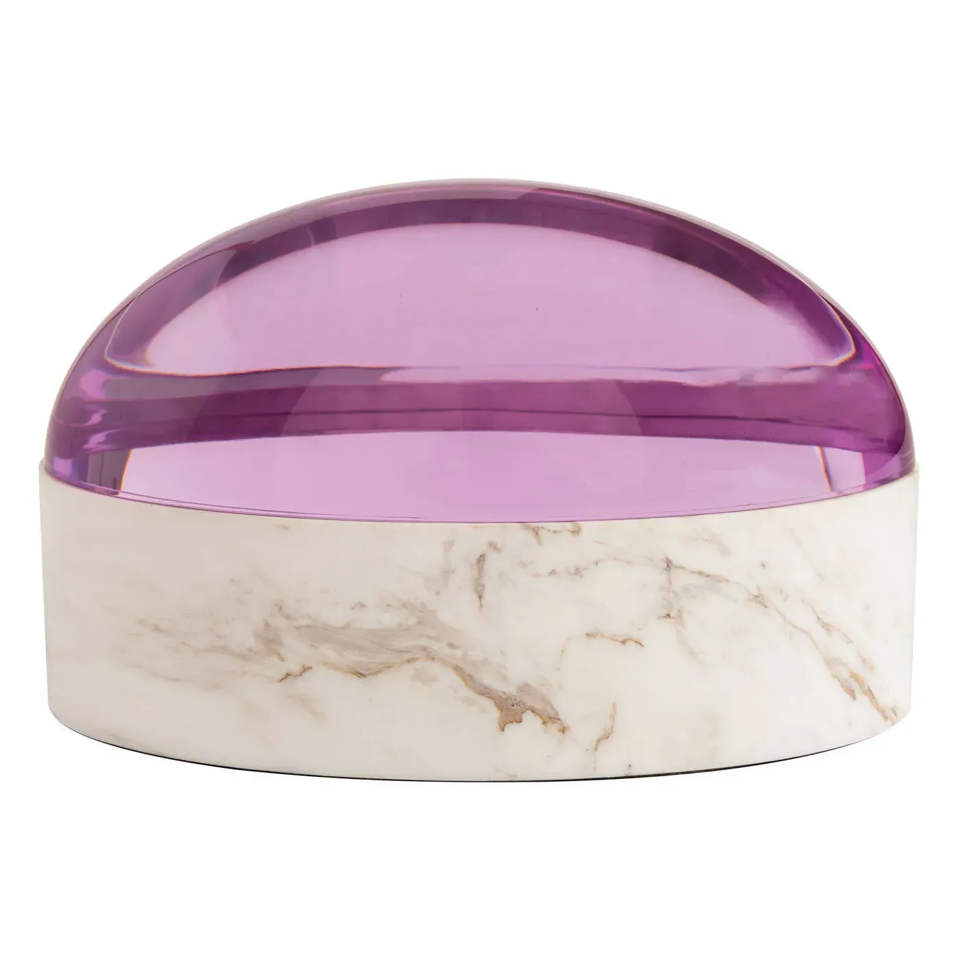 Large Decorative Box - White, Marble