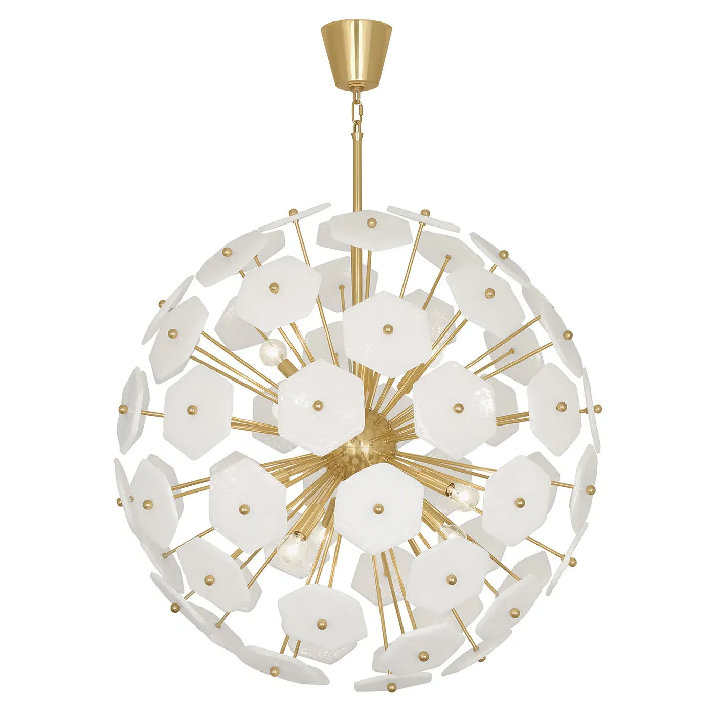 Large Globe Chandelier - Brass, Glass