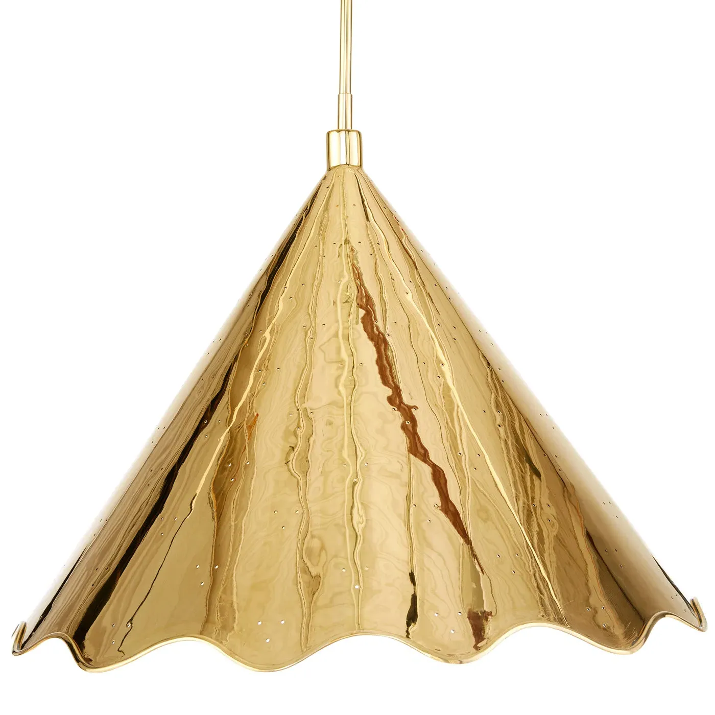 Large Pendant Light with Perforations - Brass image