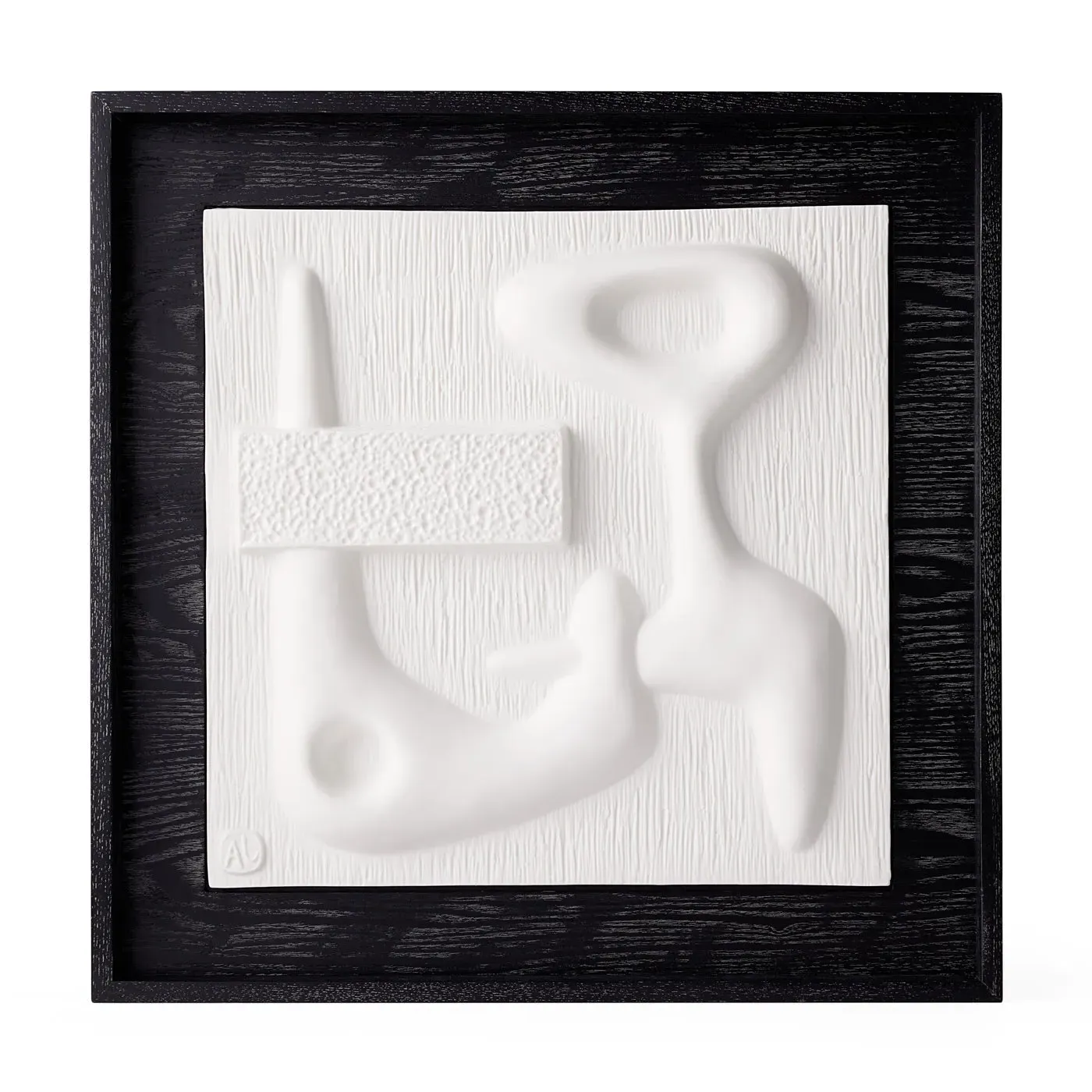 Large Wall Art Sculpture - Porcelain, Oak Frame image