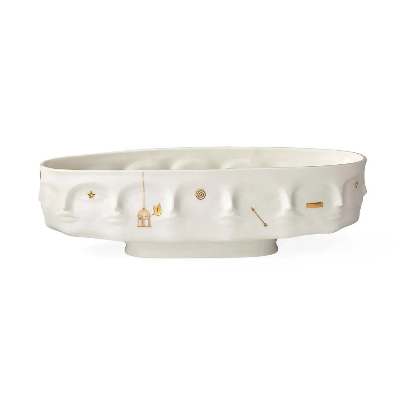 Long Decorative Bowl - Gold, Ceramic image