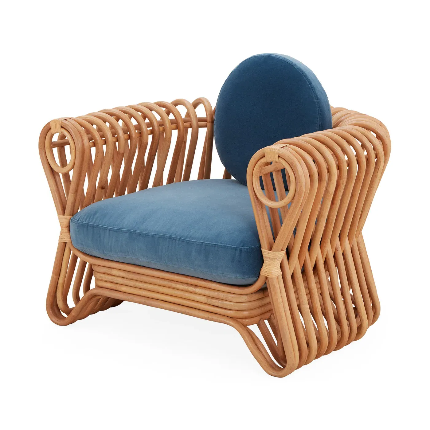 Lounge Chair with Cushions - Blue, Reed image