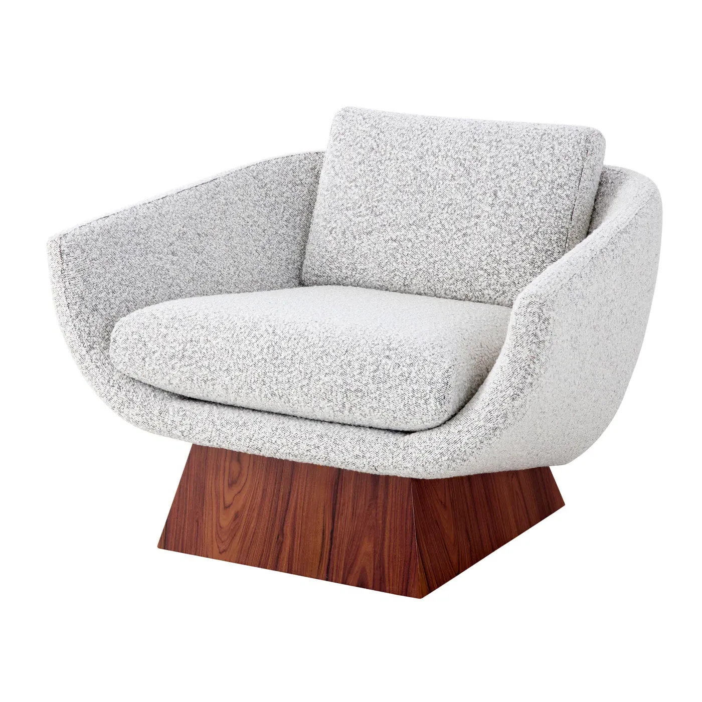 Lounge Chair with Trapezoid Base - Bouclé image
