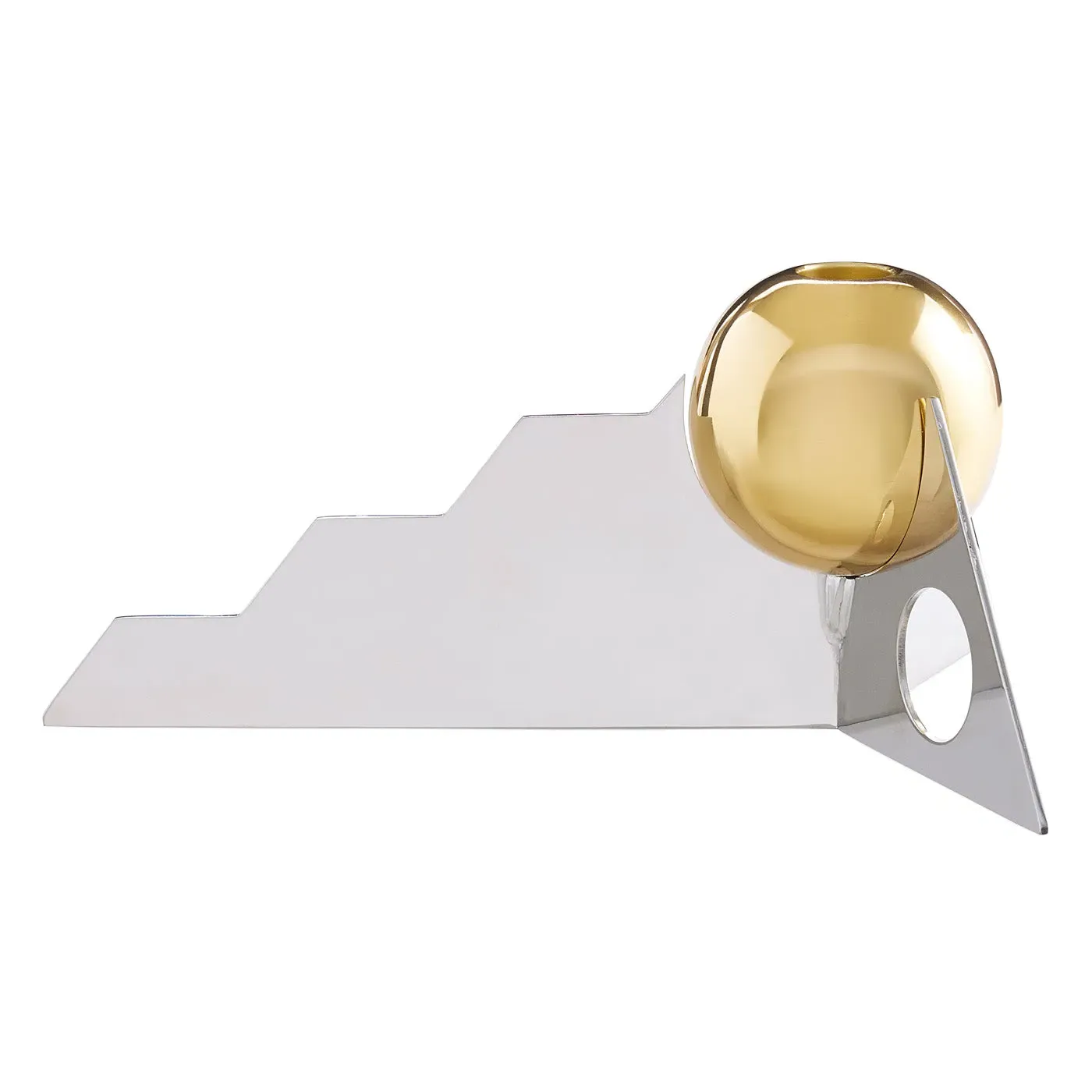 Low Candle Holder - Brass, Steel image
