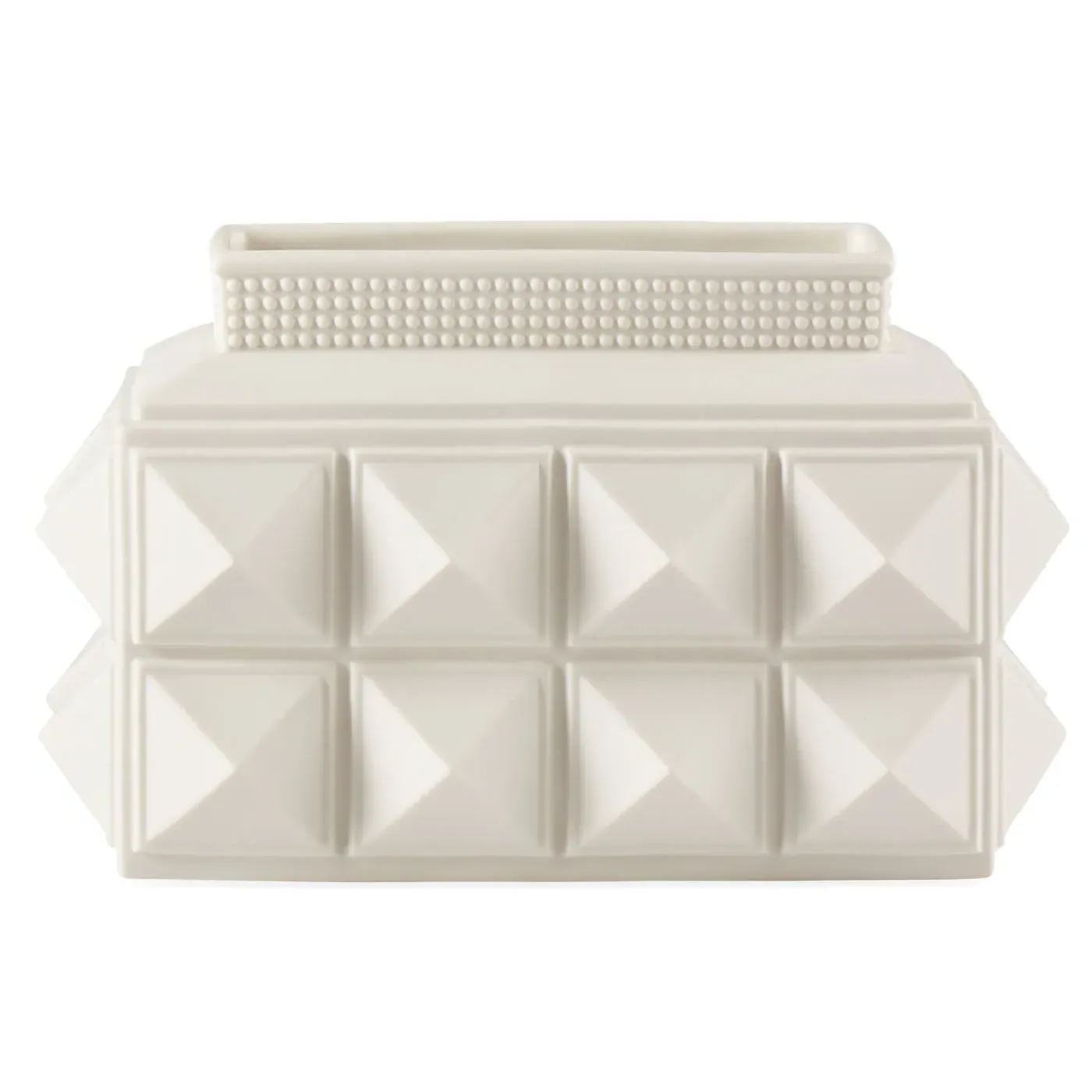 Low Vase with Studded Detail - Matte Porcelain image