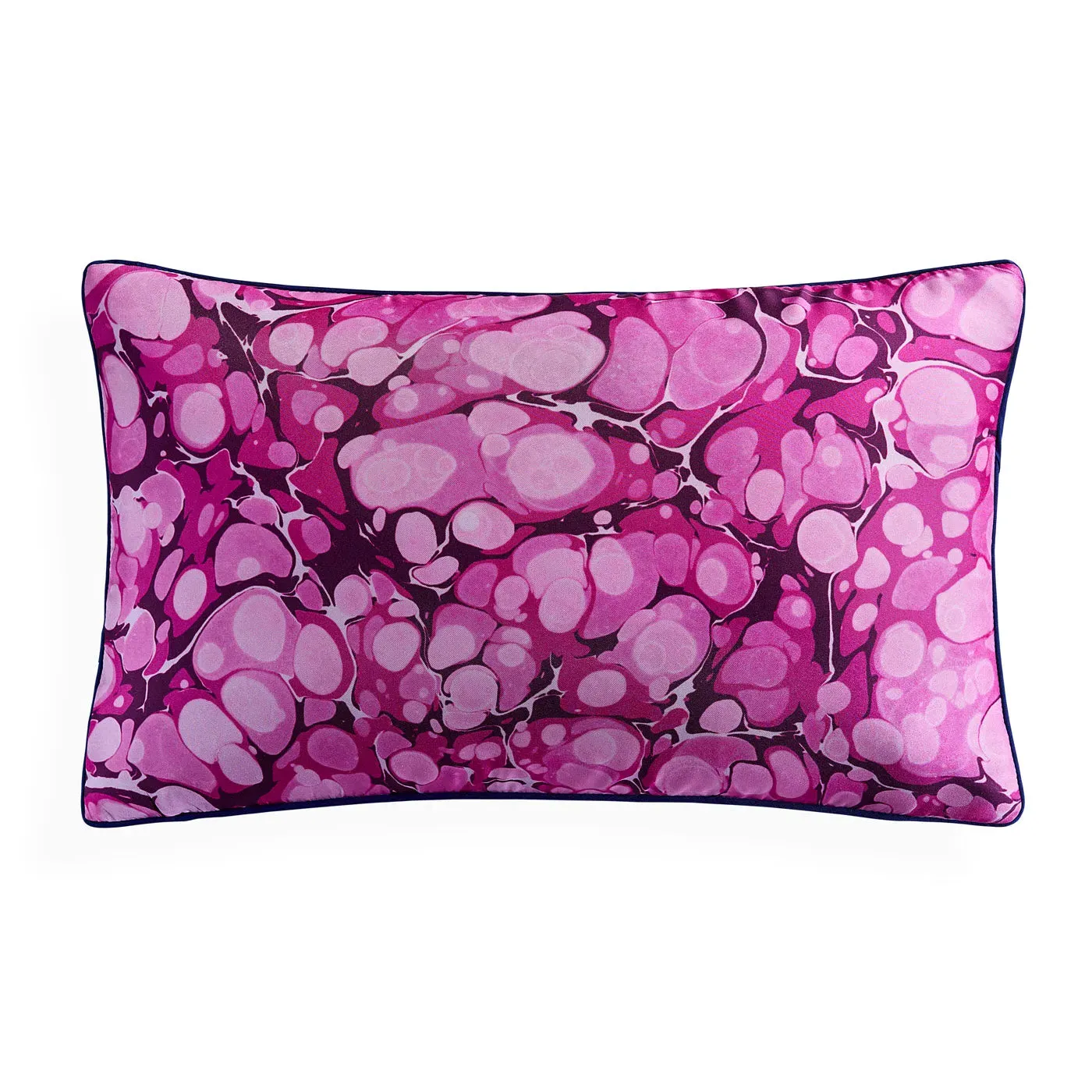 Marbleized Cushion - Fuchsia, Silk image