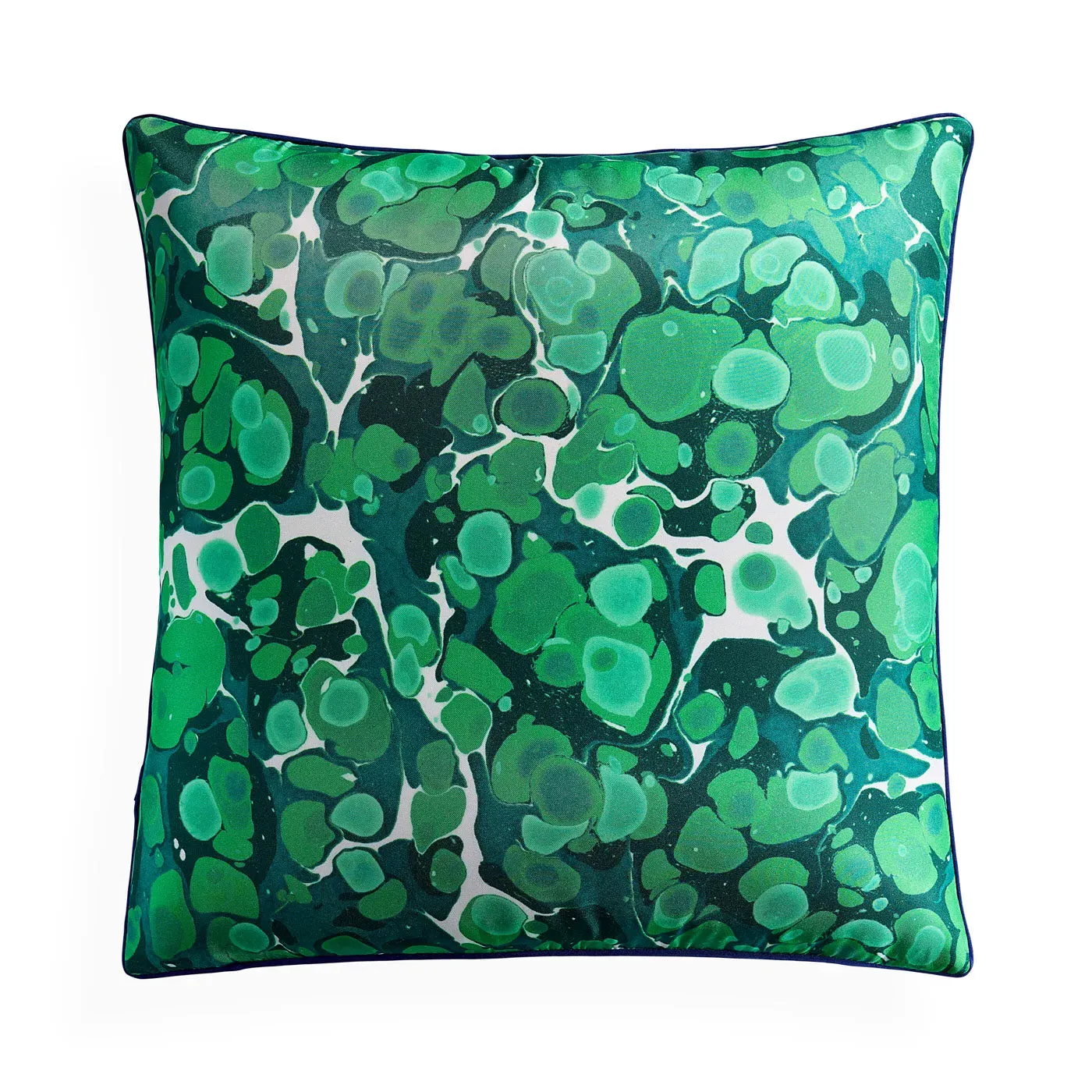 Marbleized Cushion - Green, Silk