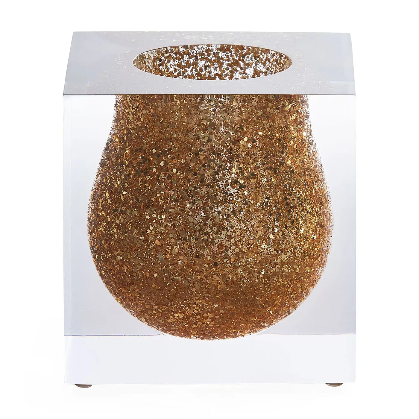 Mini Scoop Vase - Gold, Clear Acrylic