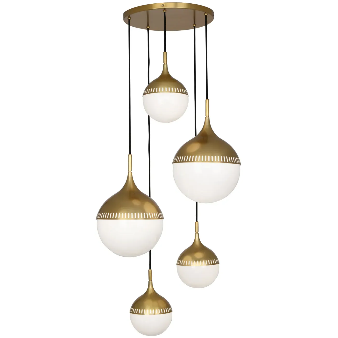 Multi-Arm Chandelier with Glass Globes - Bronze image