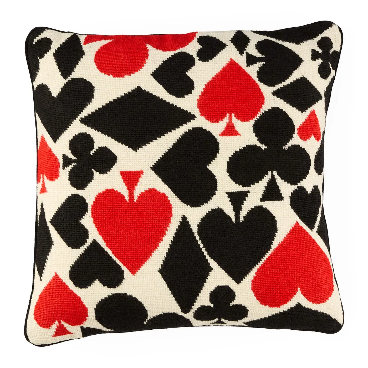 Needlepoint Cushion with Card Motif - Velvet image