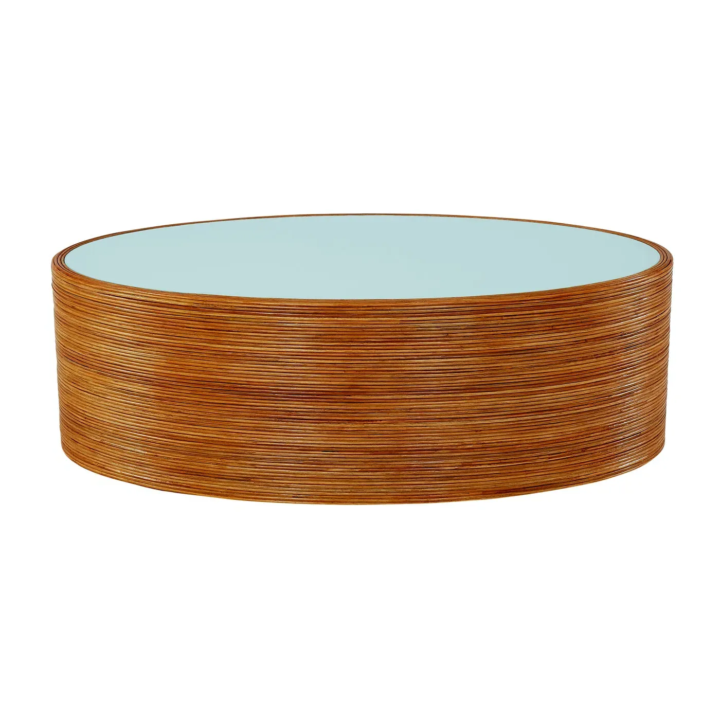 Oval Cocktail Table with Glass Top - Rattan image