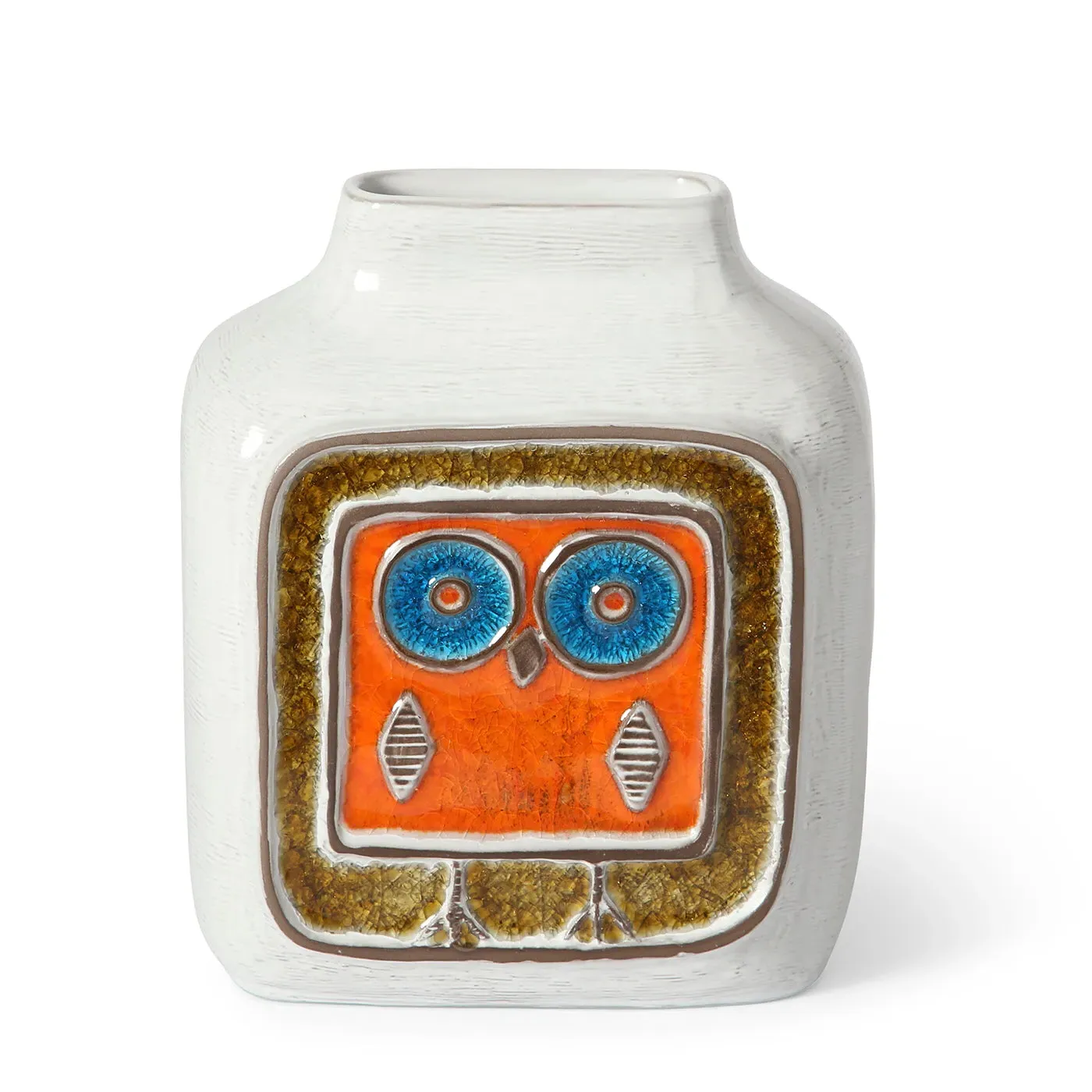 Owl Vase with Crackled Finish - Stoneware image