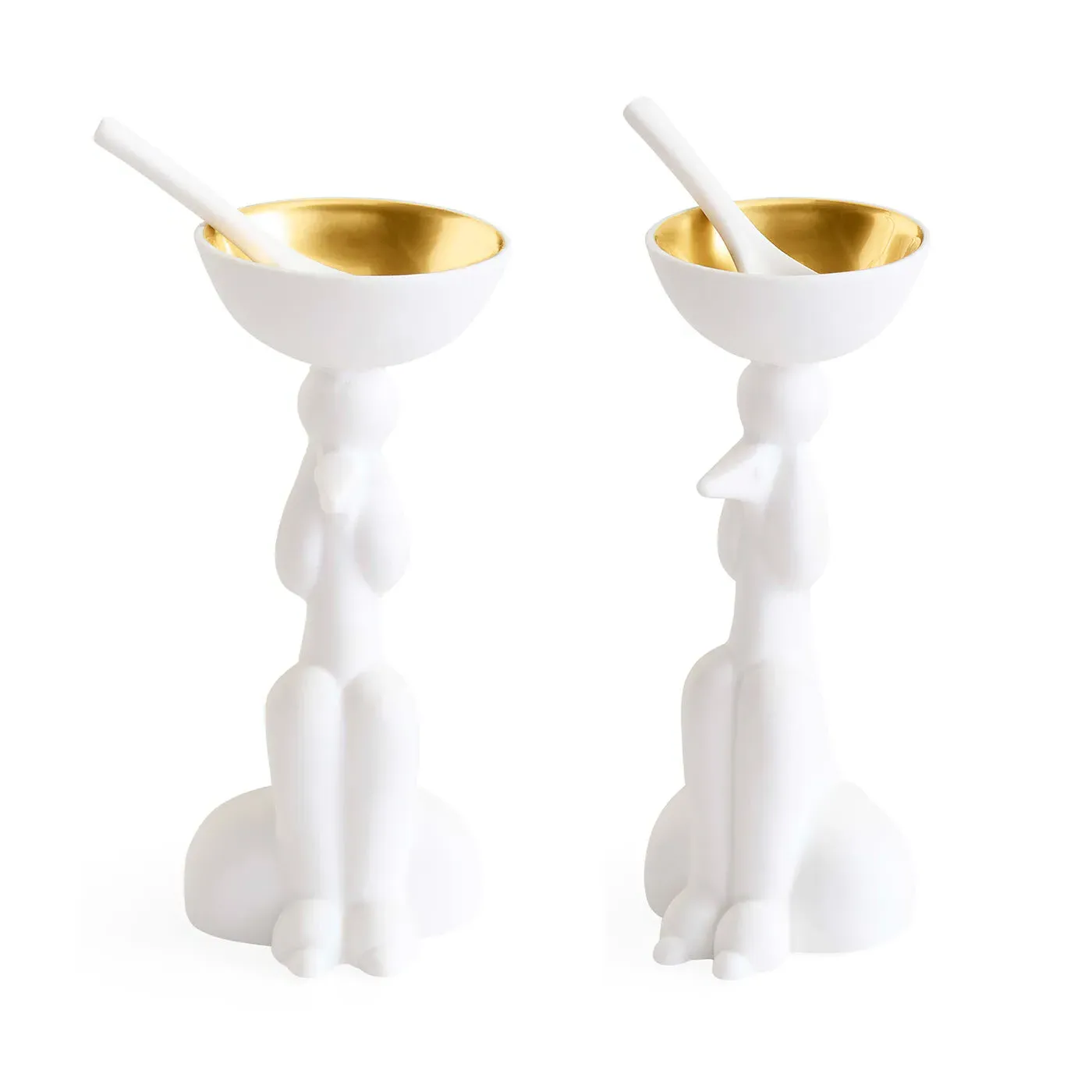 Poodle Salt & Pepper Cellar - White, Porcelain image