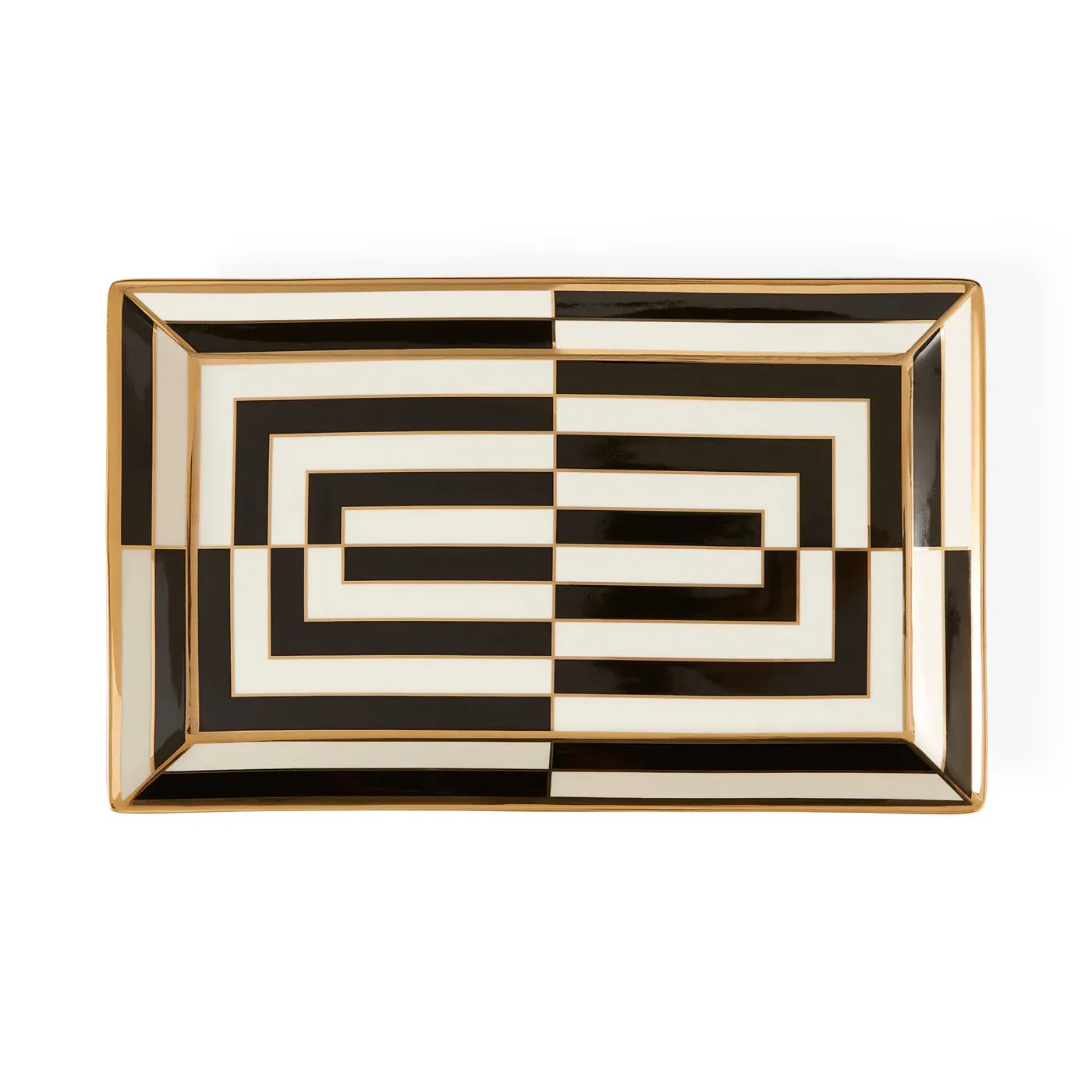 Rectangle Serving Tray - Gold, Porcelain image