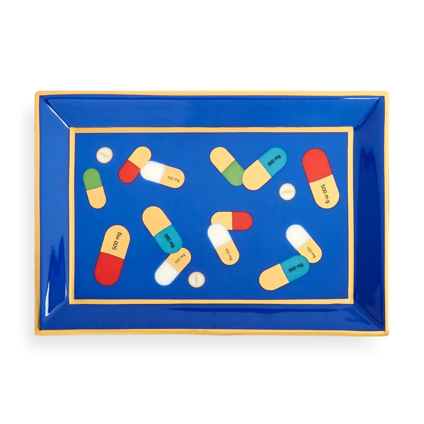 Rectangle Tray with Gold Accents - Porcelain image