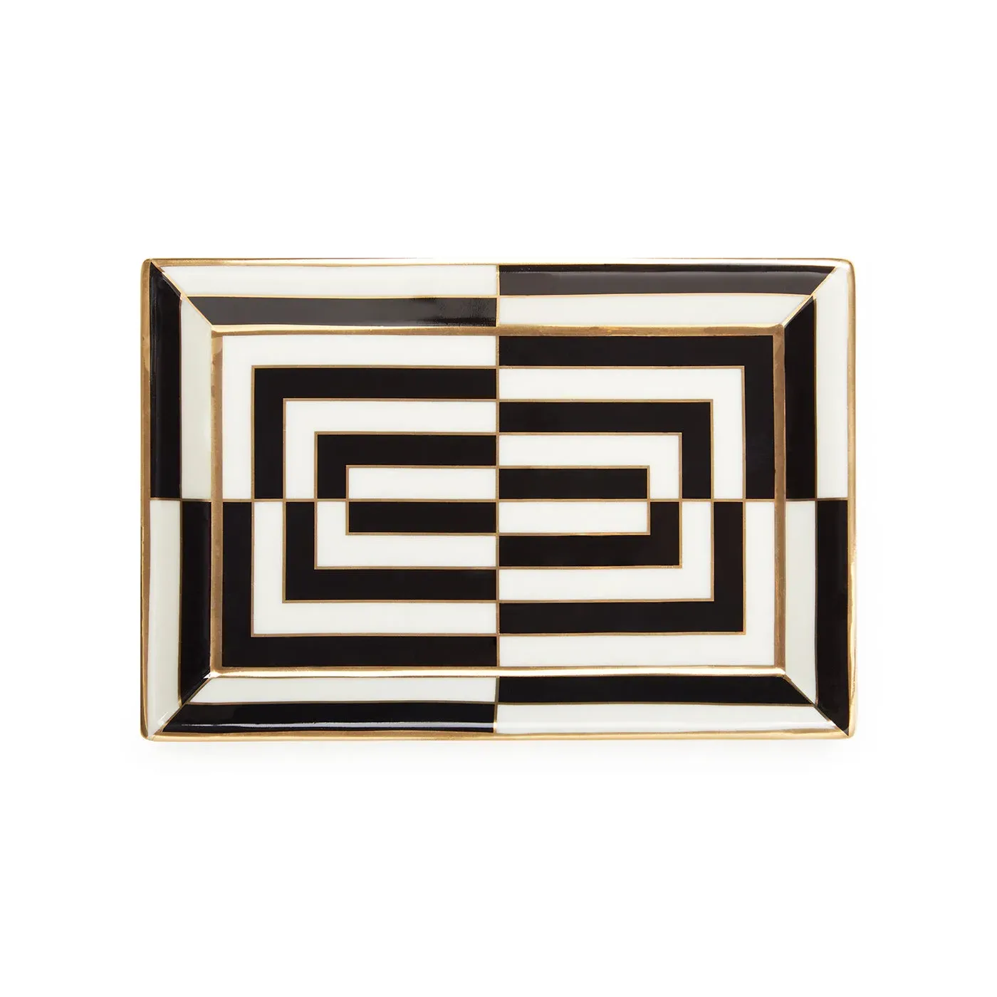 Rectangle Tray with Gold Accents - Porcelain image
