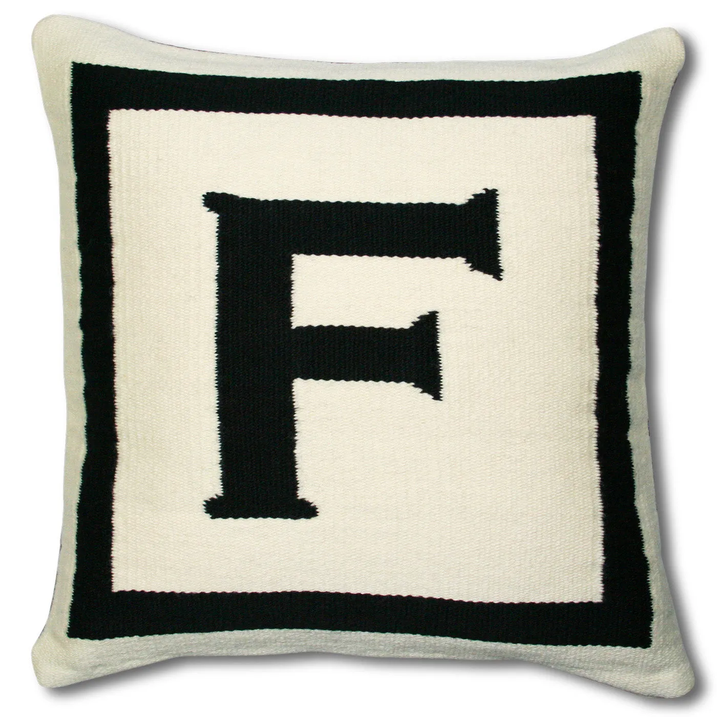 Reversible Letter Cushion - Natural, Black