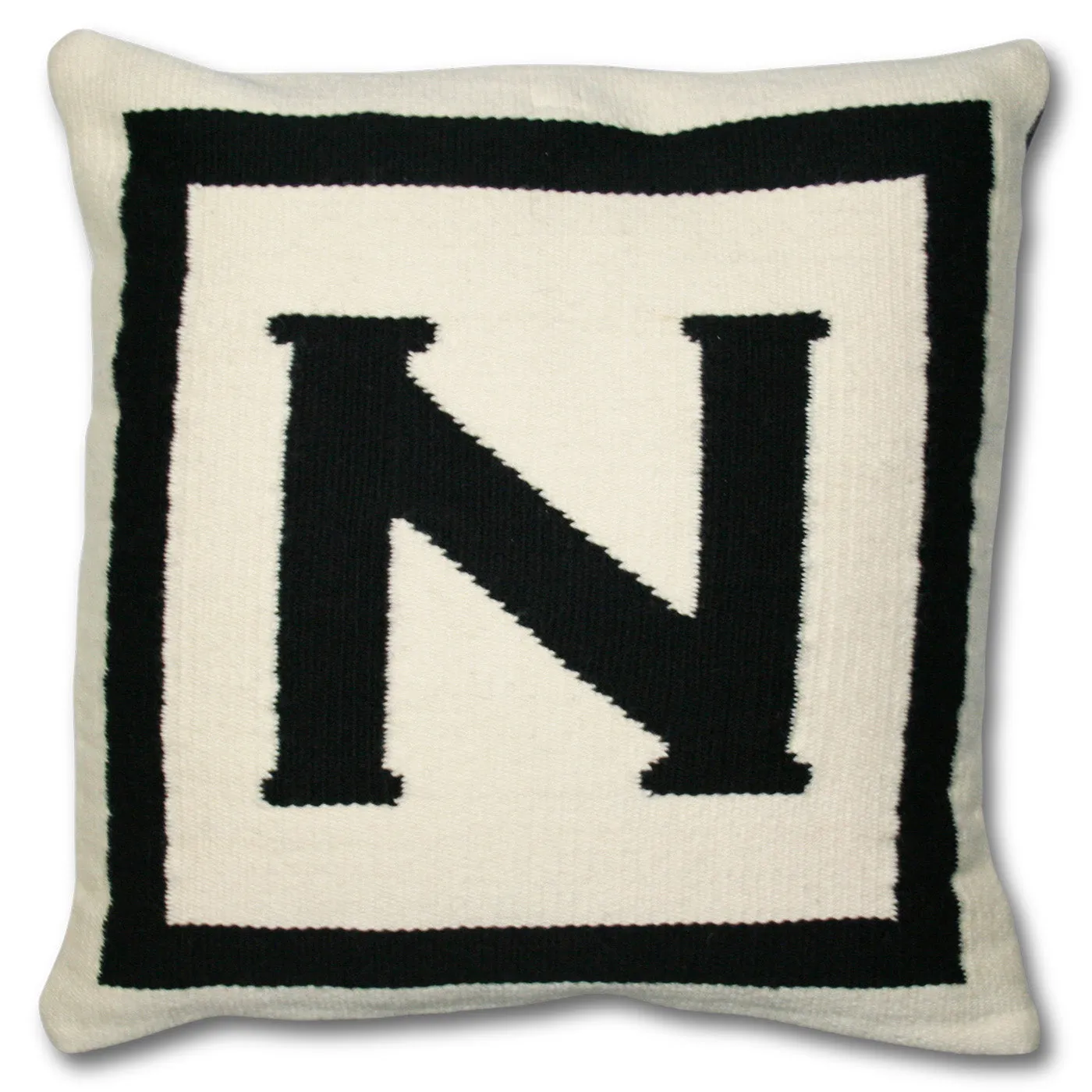 Reversible Letter Cushion - Natural, Black
