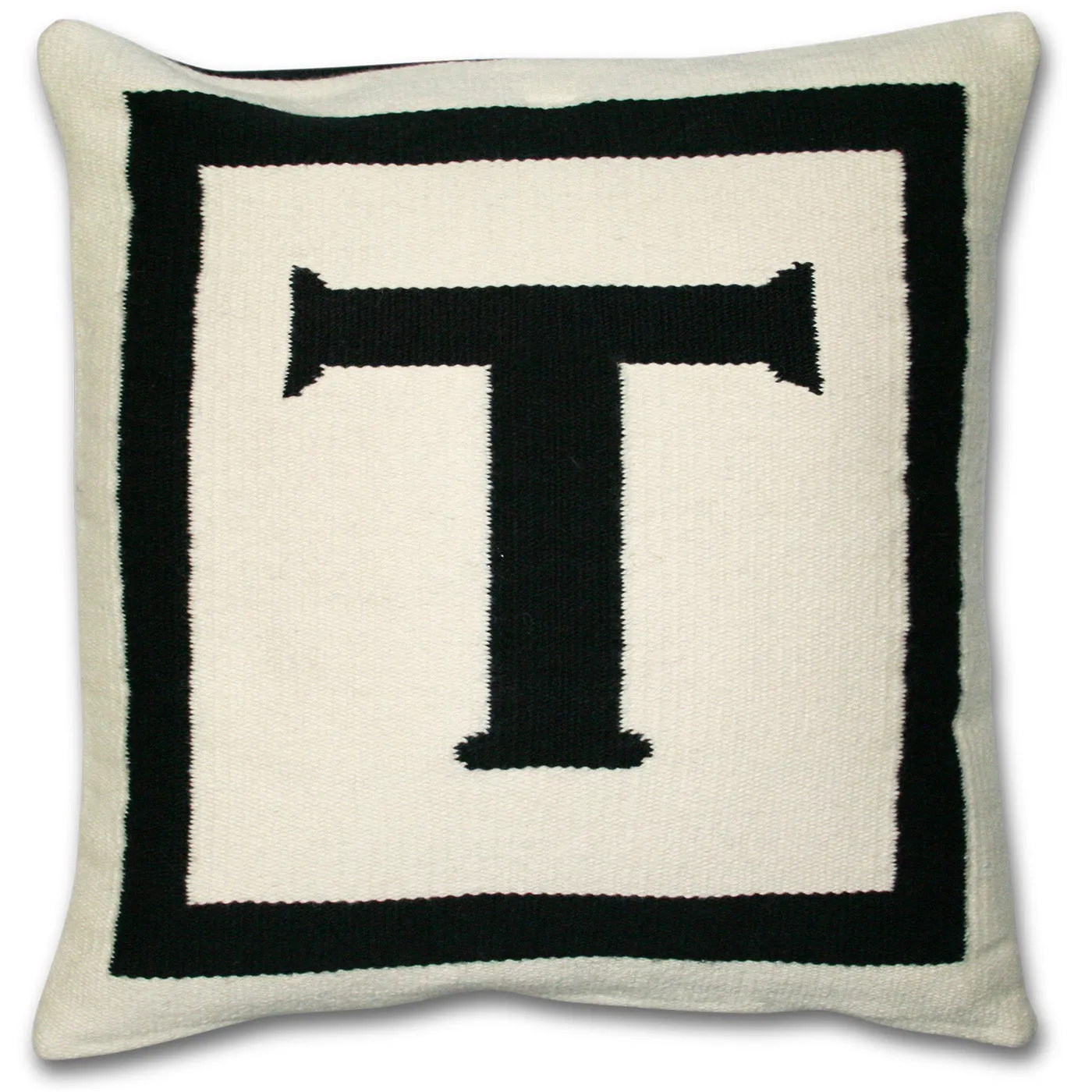 Reversible Letter Cushion - Natural, Black