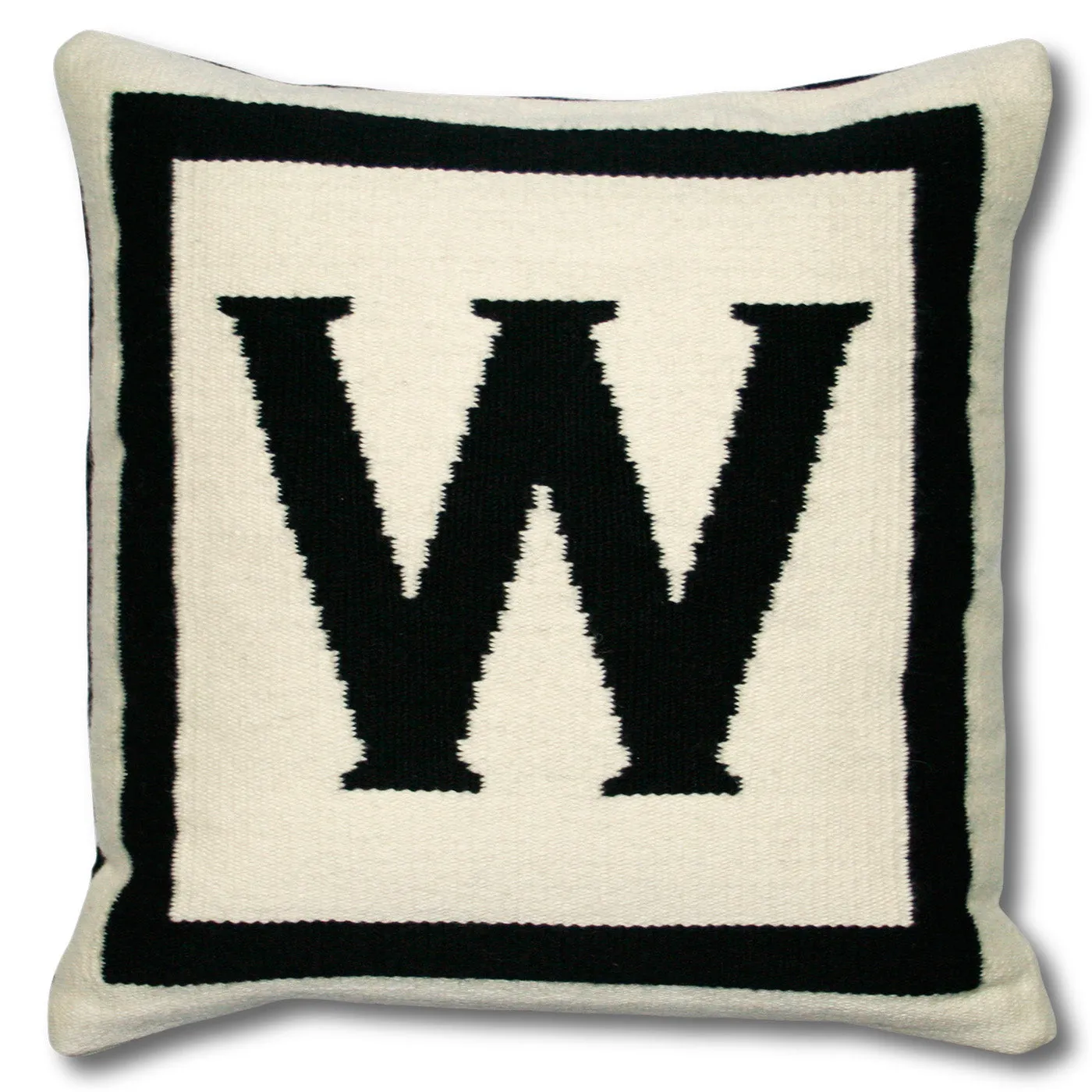 Reversible Letter Cushion - Natural, Black