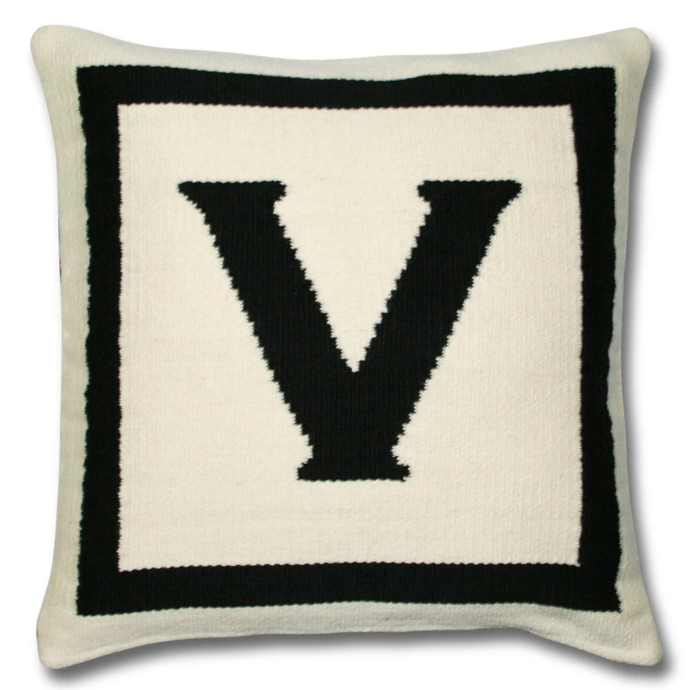 Reversible Letter Cushion - Natural, Black