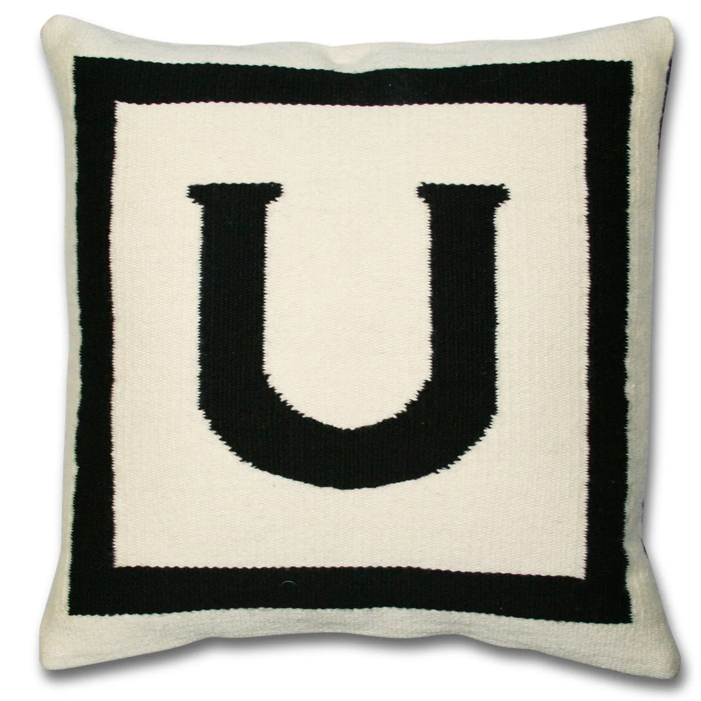 Reversible Letter Cushion - Natural, Black