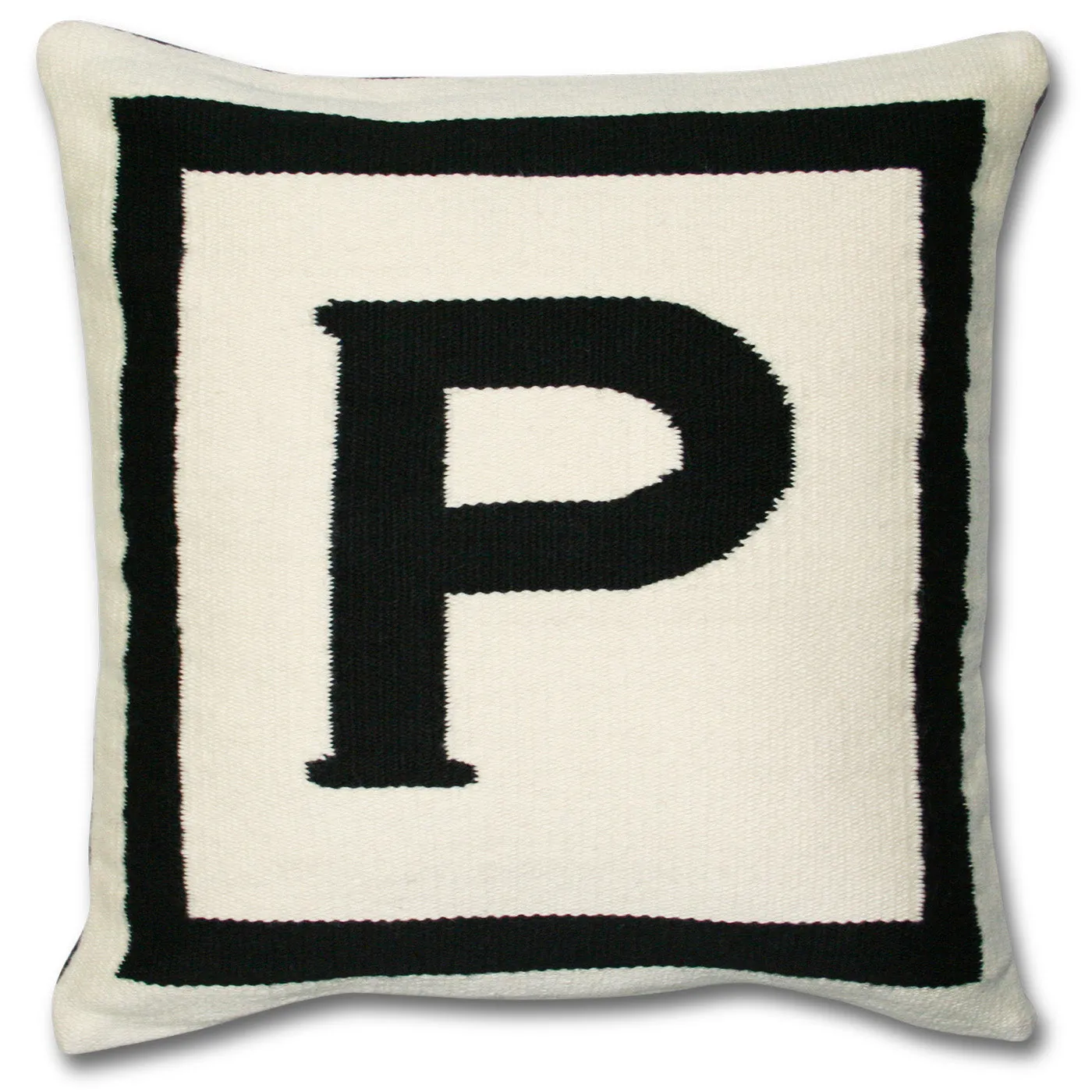 Reversible Letter Cushion - Natural, Black
