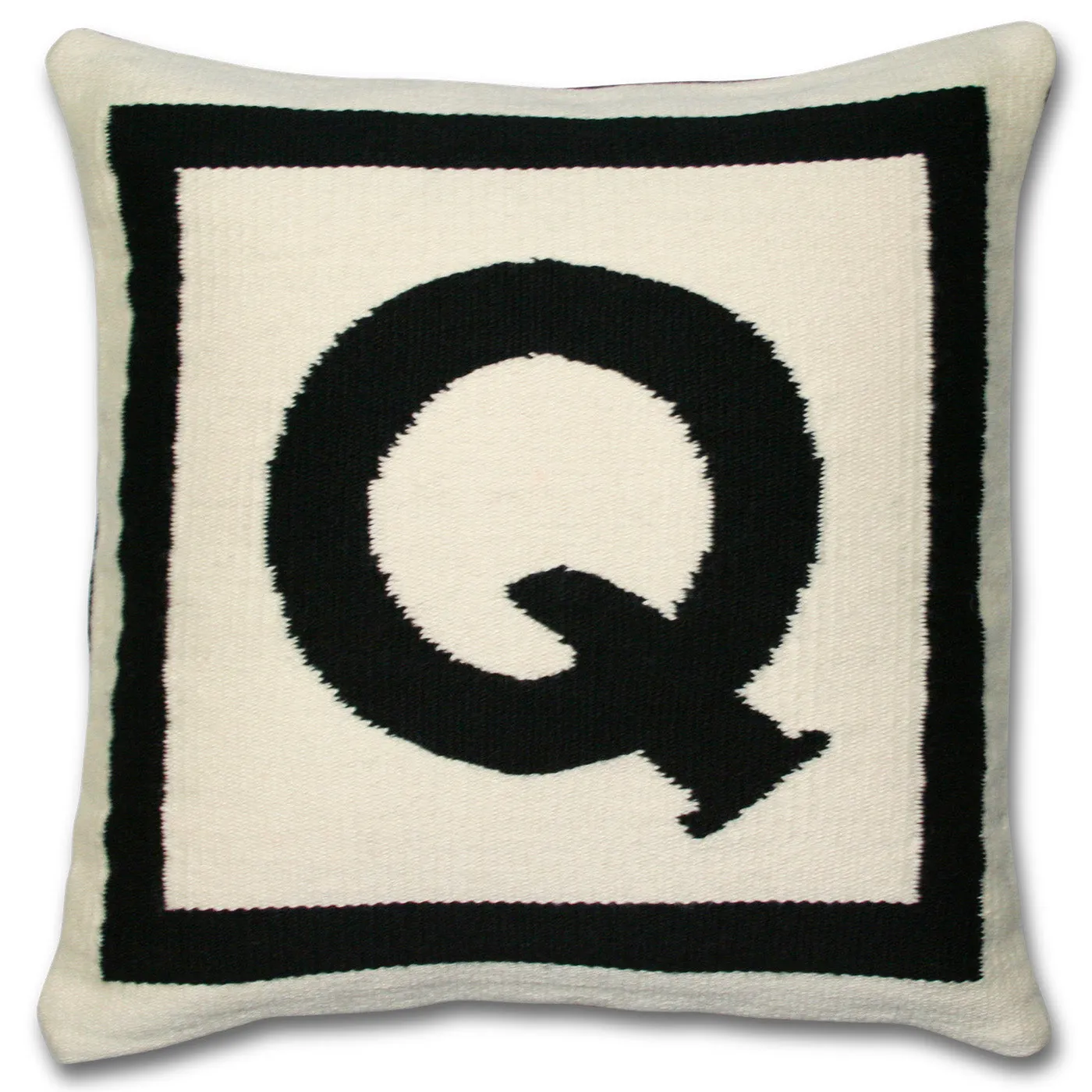 Reversible Letter Cushion - Natural, Black