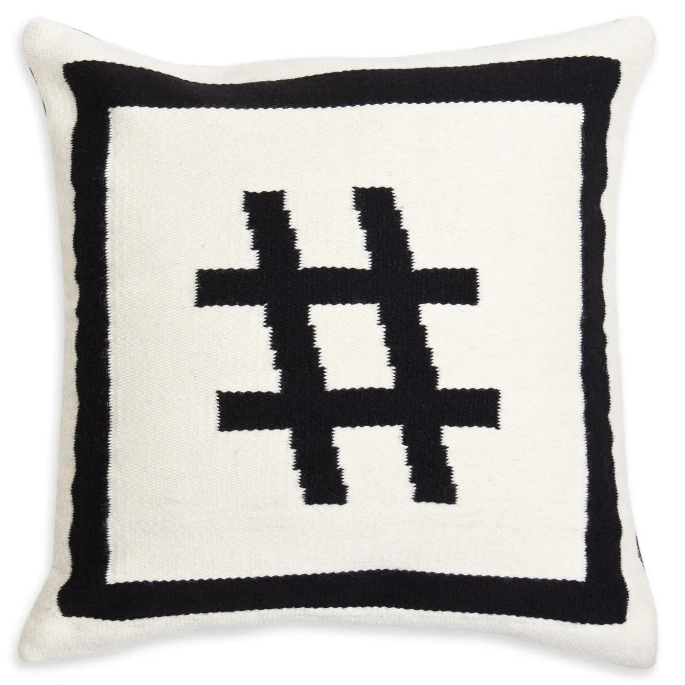 Reversible Letter Cushion - Natural, Black