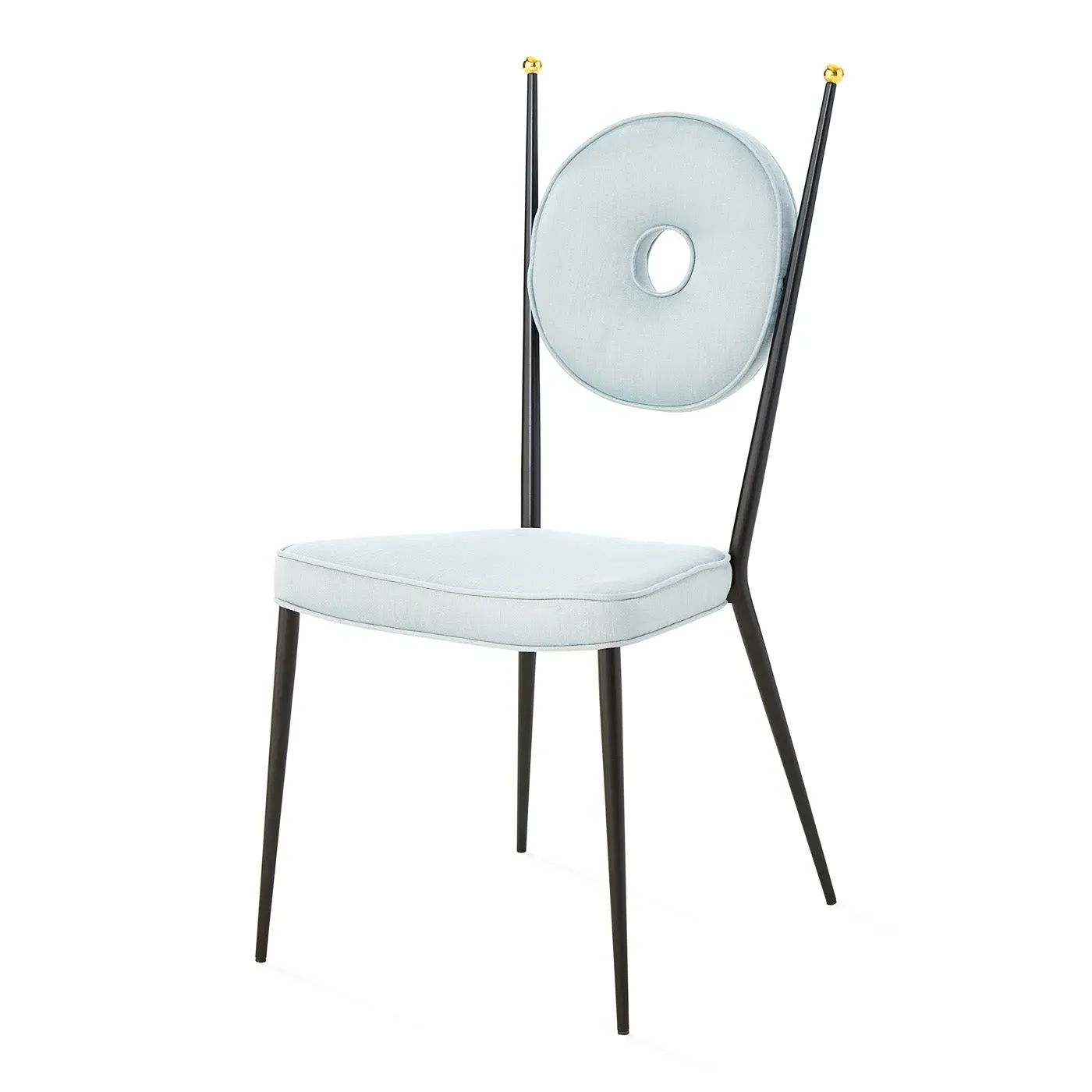 Round Back Dining Chair - Sky Blue, Steel image