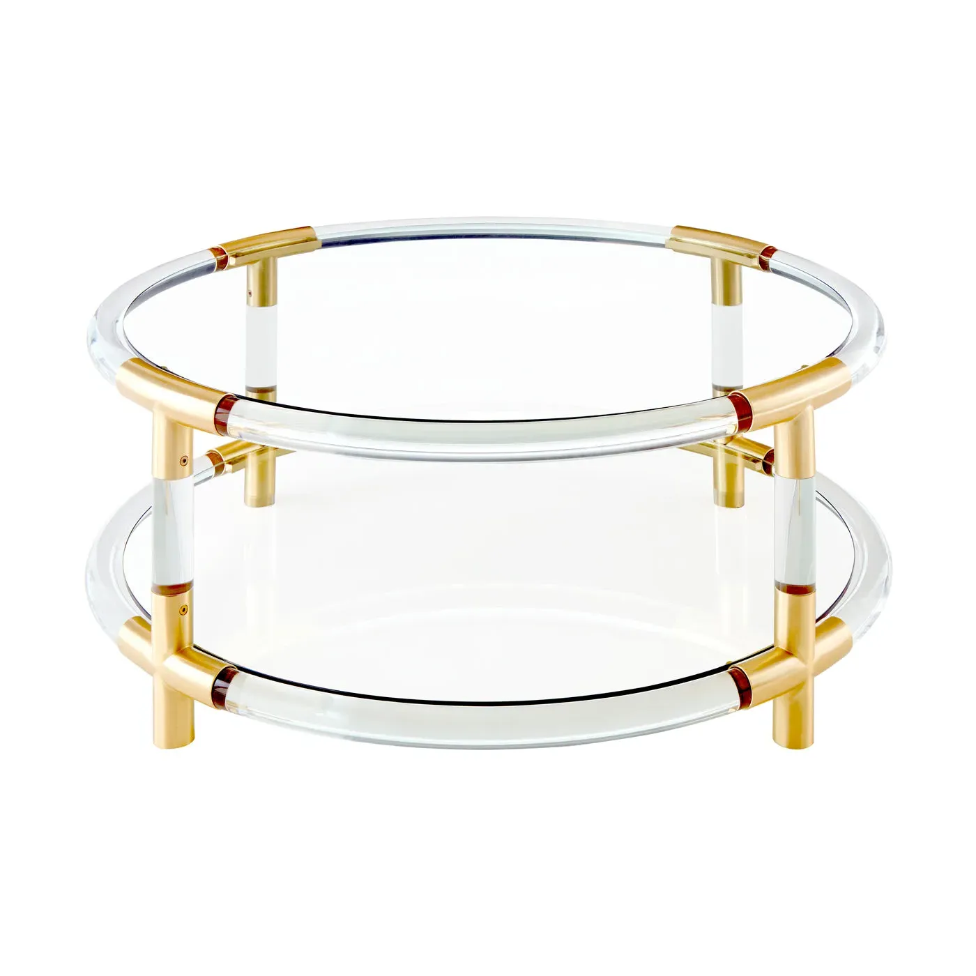 Round Cocktail Table with Shelf - Clear, Acrylic image