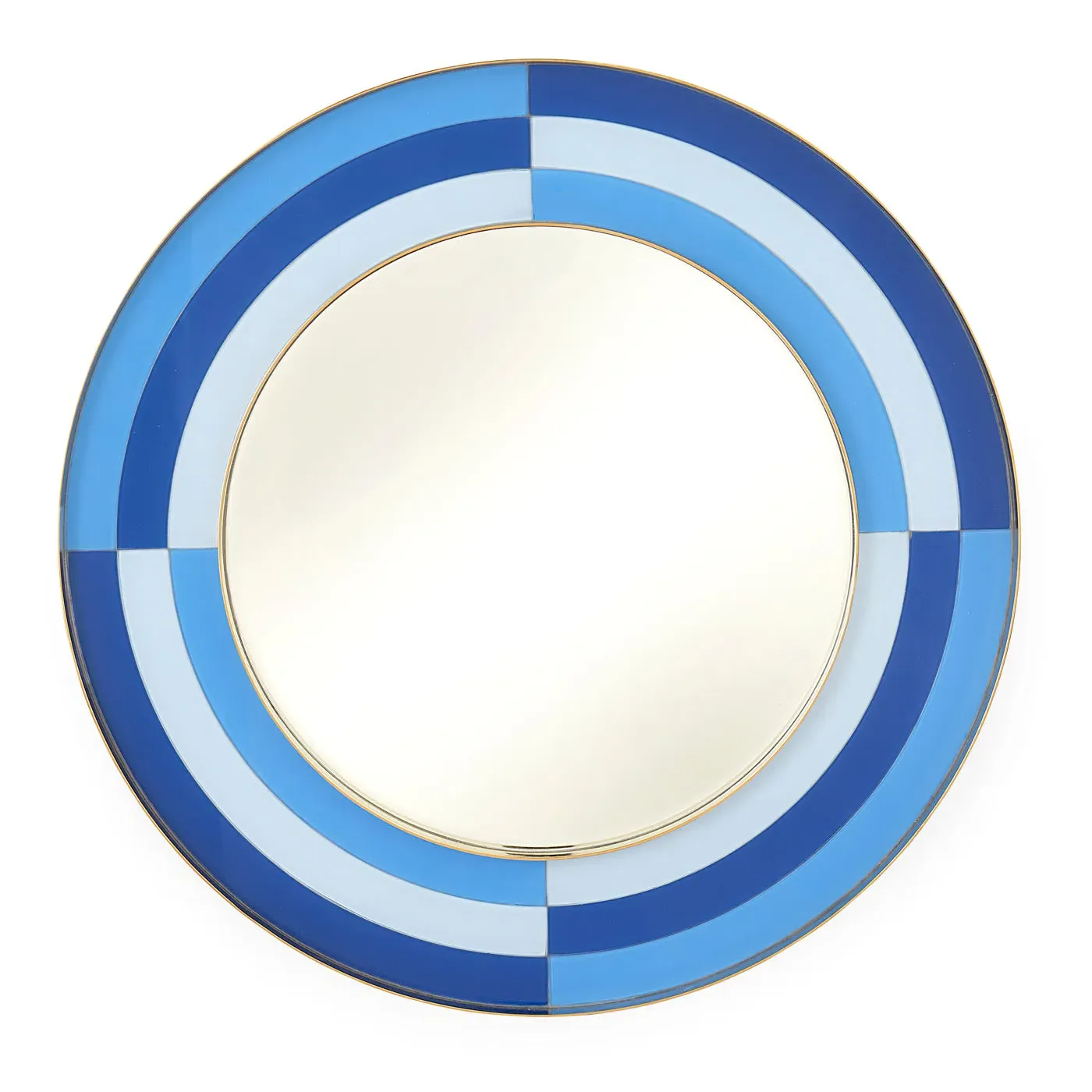 Round Mirror with Double Frame - Brass image