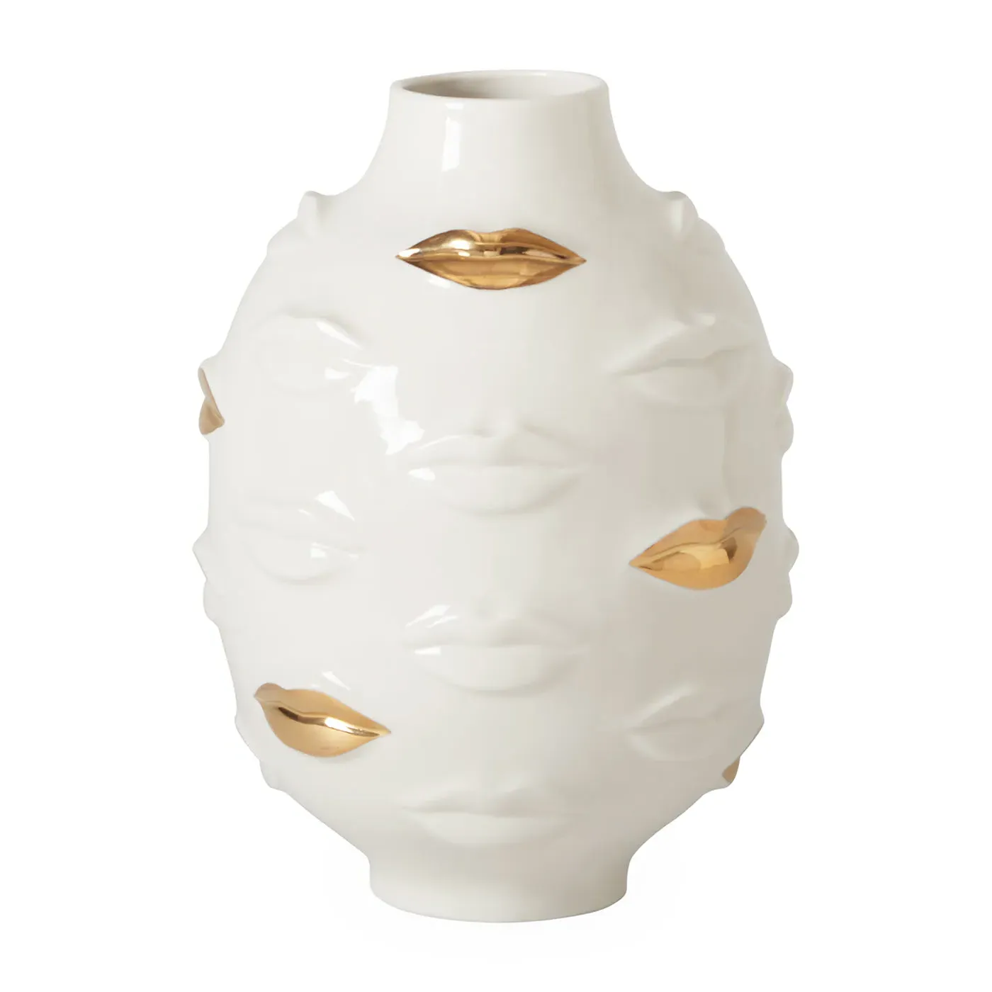 Round Vase with Gold Details - Porcelain image