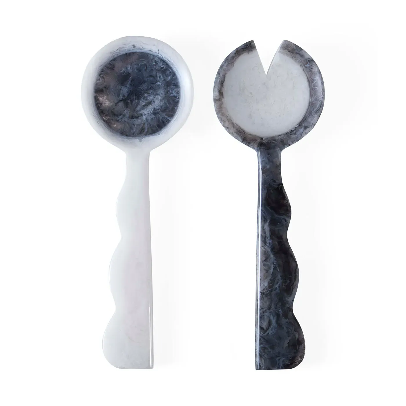 Salad Serving Set - Black & White, Ceramic image