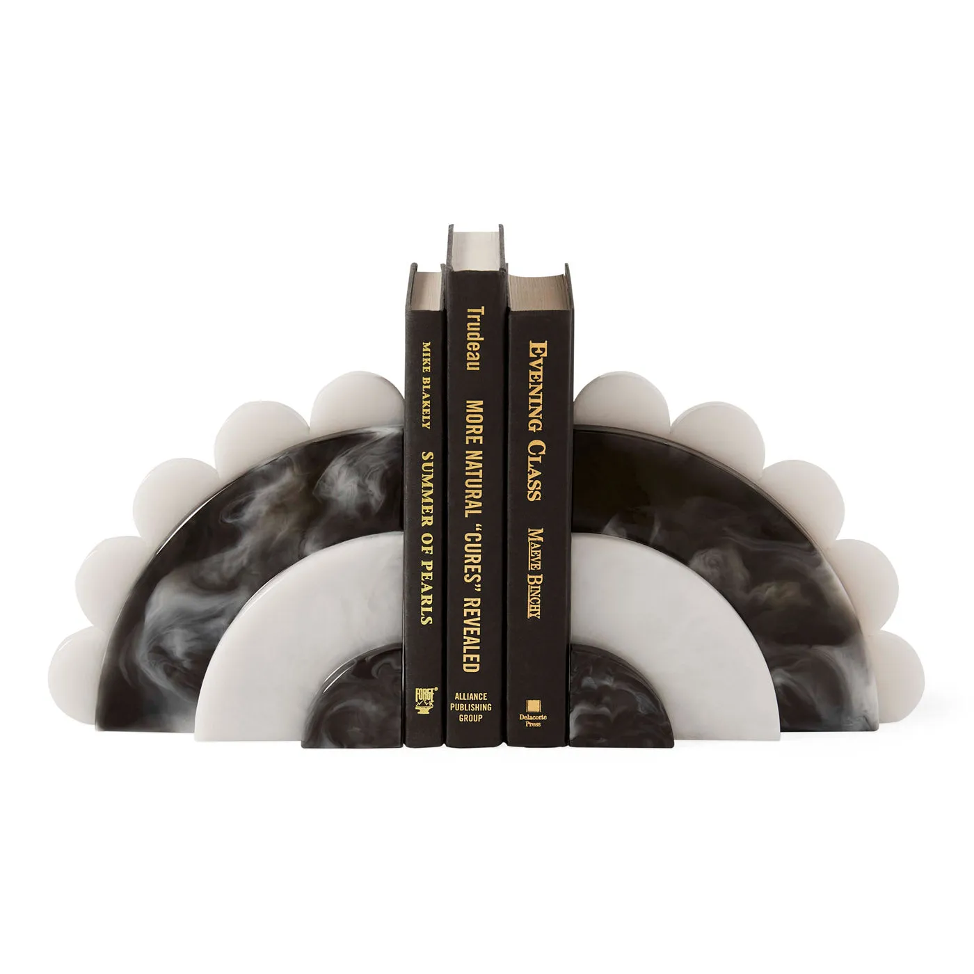 Scallop-Edged Bookends - Black & White, Acrylic image