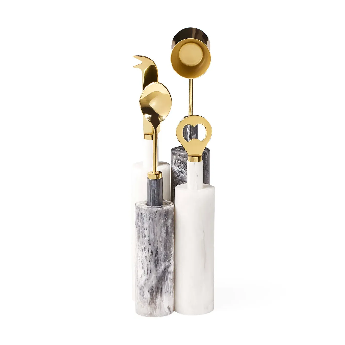 Scalloped Urn Barware Set - Black & White image